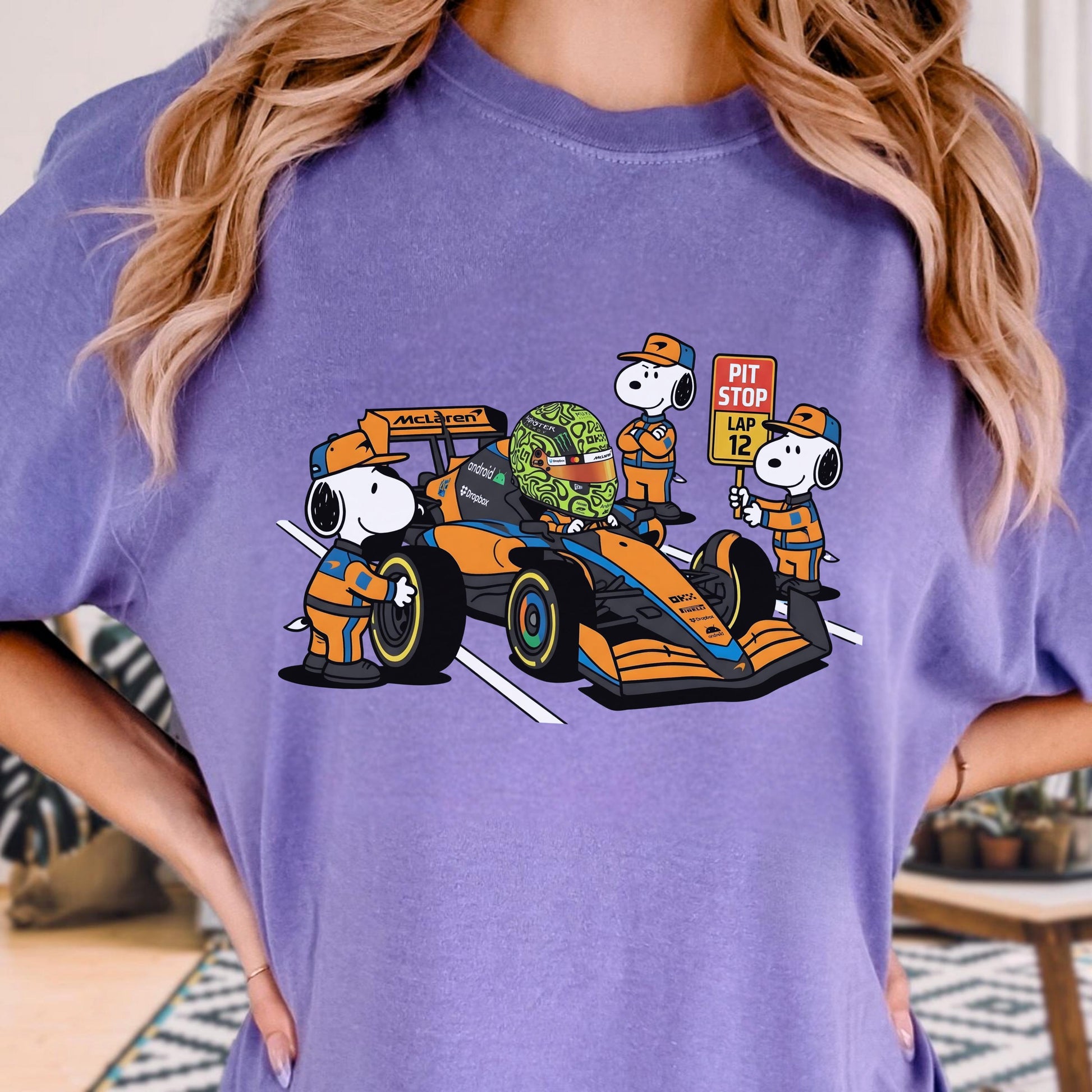 Funny Racing Pit Crew Graphic T-Shirt – Cartoon Motorsport Fan Tee