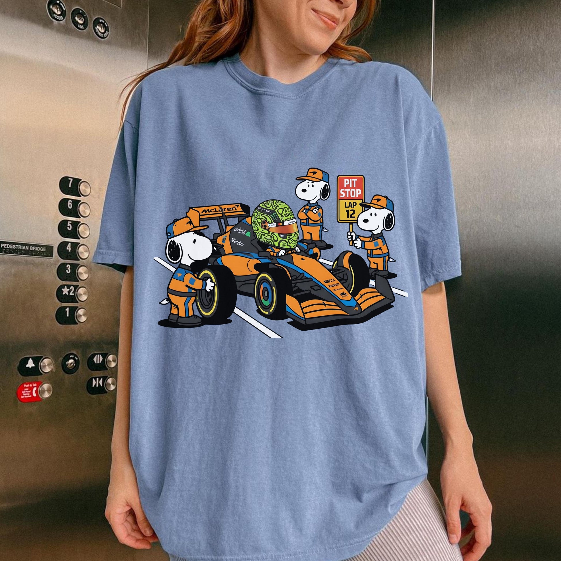 Funny Racing Pit Crew Graphic T-Shirt – Cartoon Motorsport Fan Tee