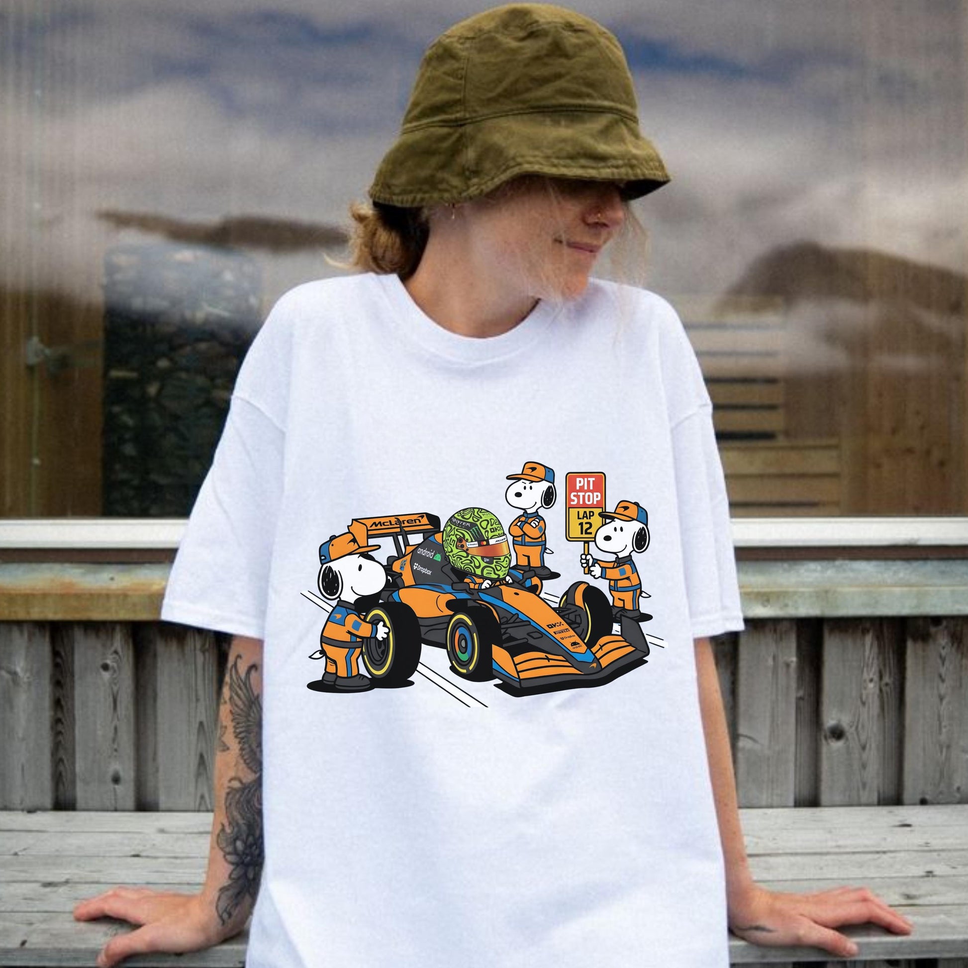 Funny Racing Pit Crew Graphic T-Shirt – Cartoon Motorsport Fan Tee