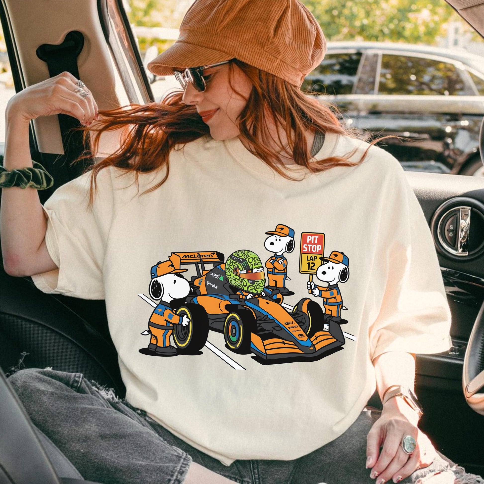 Funny Racing Pit Crew Graphic T-Shirt – Cartoon Motorsport Fan Tee