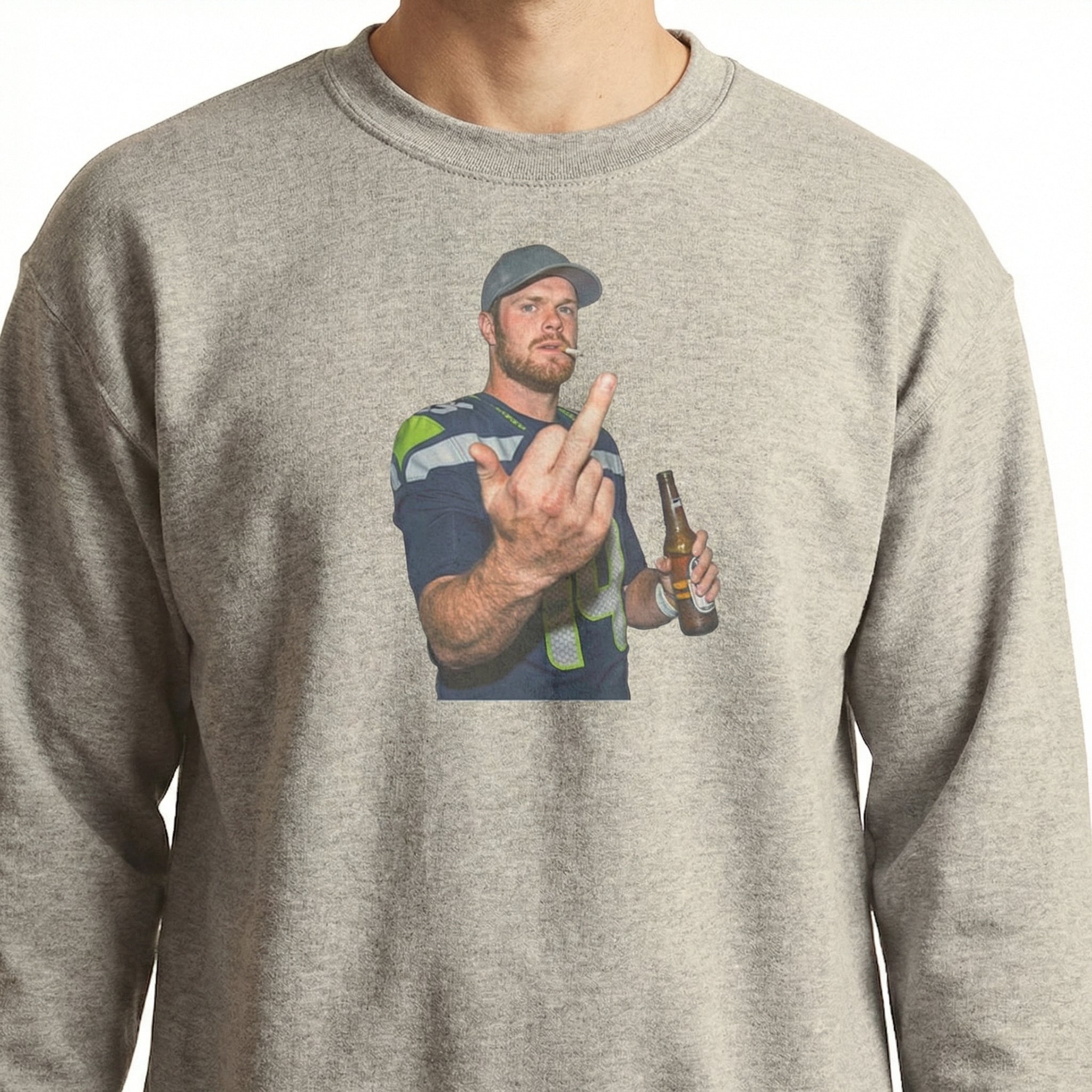 Funny Rebellious Football Fan Graphic T-Shirt – Vintage Darnold Meme Style Tee