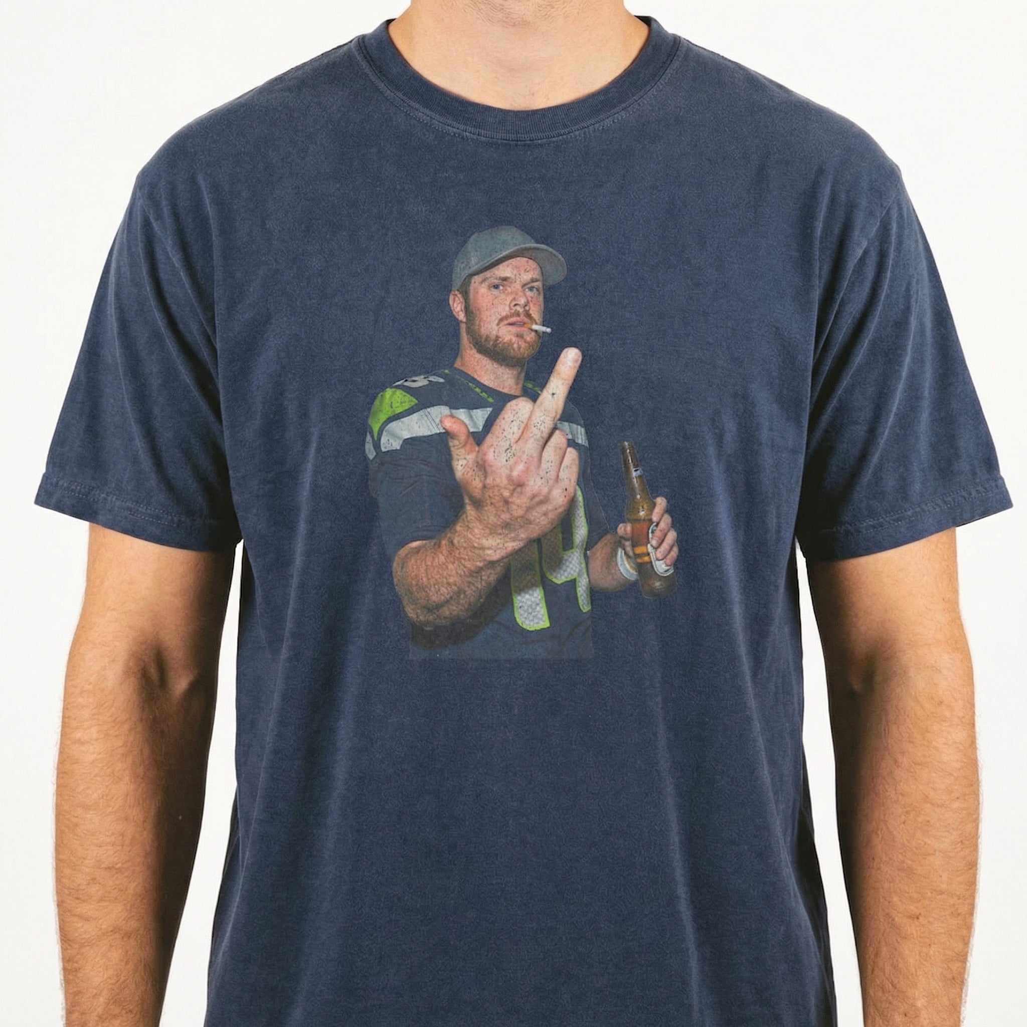 Funny Rebellious Football Fan Graphic T-Shirt – Vintage Darnold Meme Style Tee