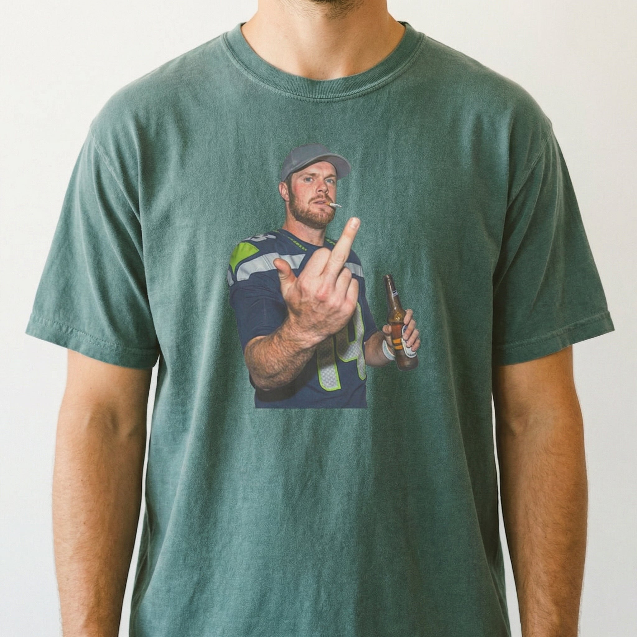 Funny Rebellious Football Fan Graphic T-Shirt – Vintage Darnold Meme Style Tee
