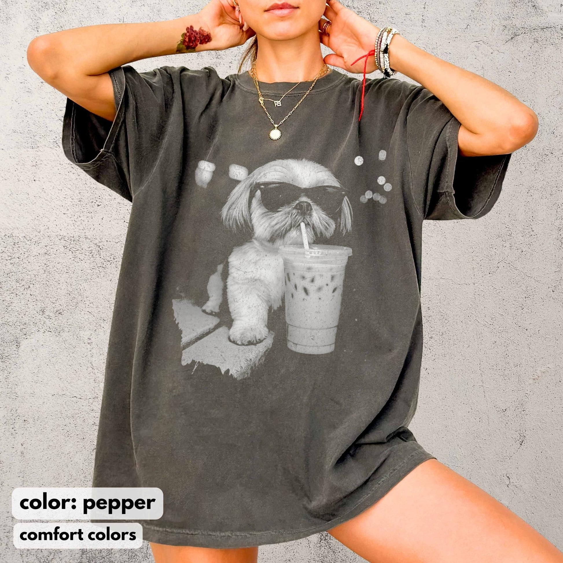 Funny Shih Tzu Iced Coffee T-Shirt – Vintage Dog Lover Gift Tee