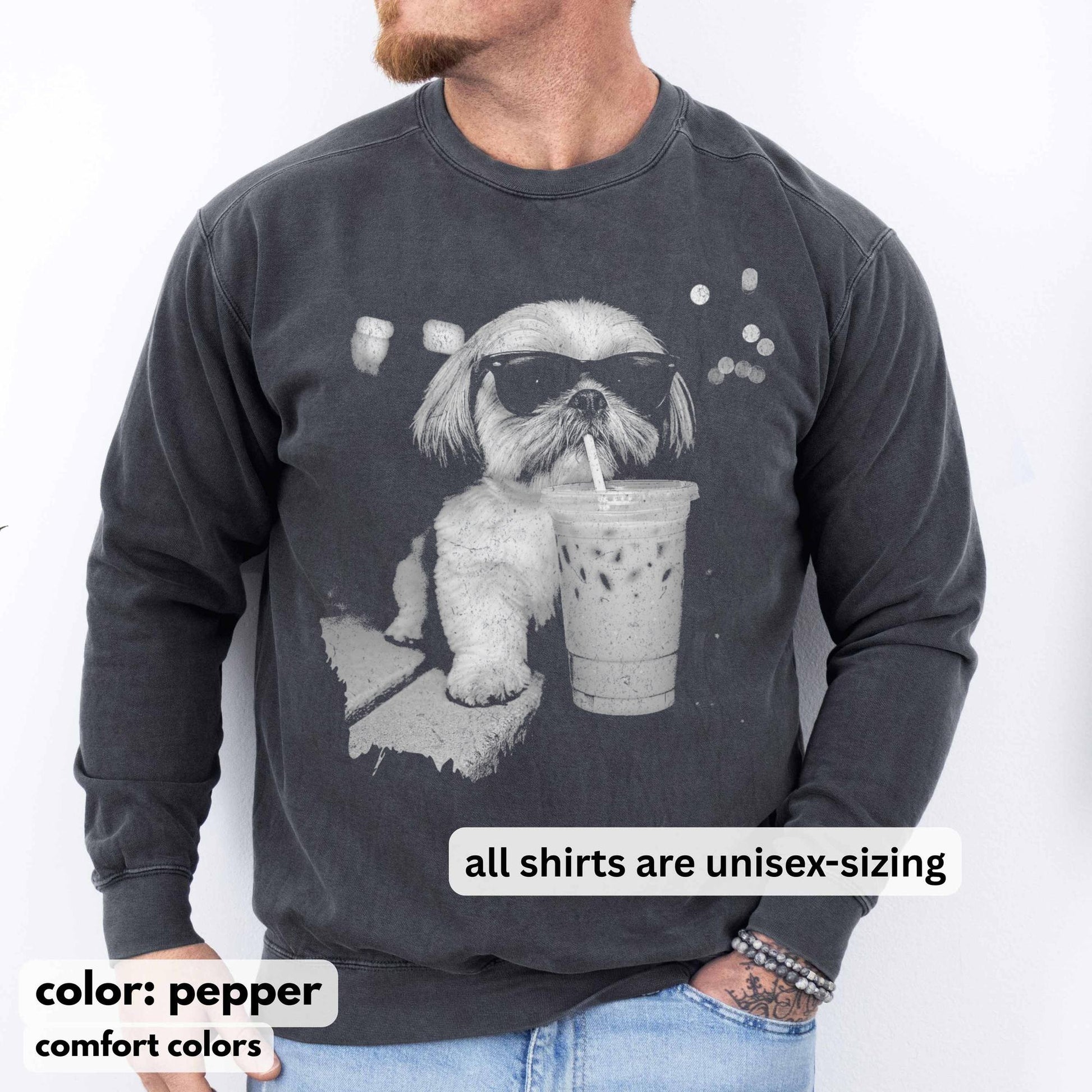 Funny Shih Tzu Iced Coffee T-Shirt – Vintage Dog Lover Gift Tee
