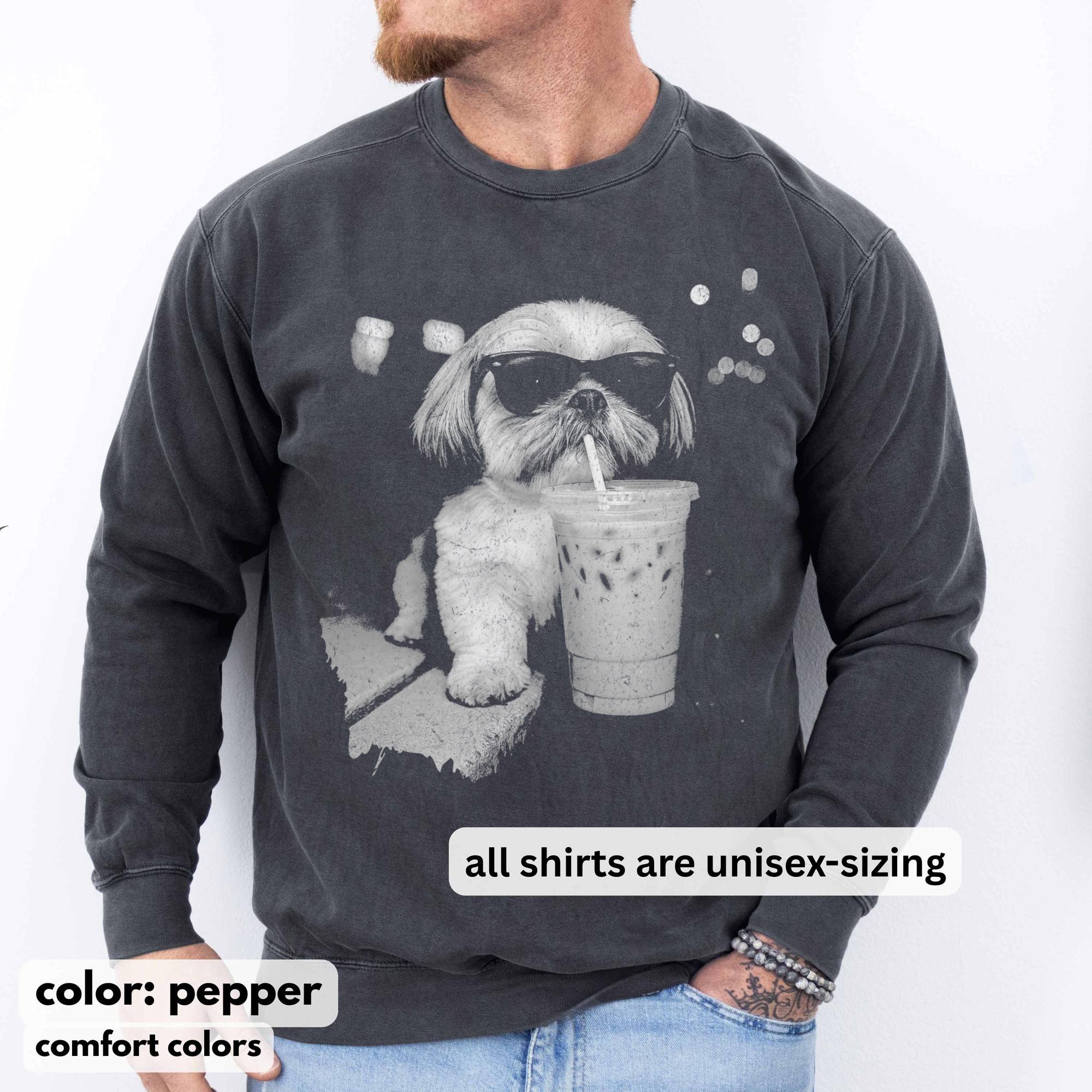 Funny Shih Tzu Iced Coffee T-Shirt – Vintage Dog Lover Gift Tee