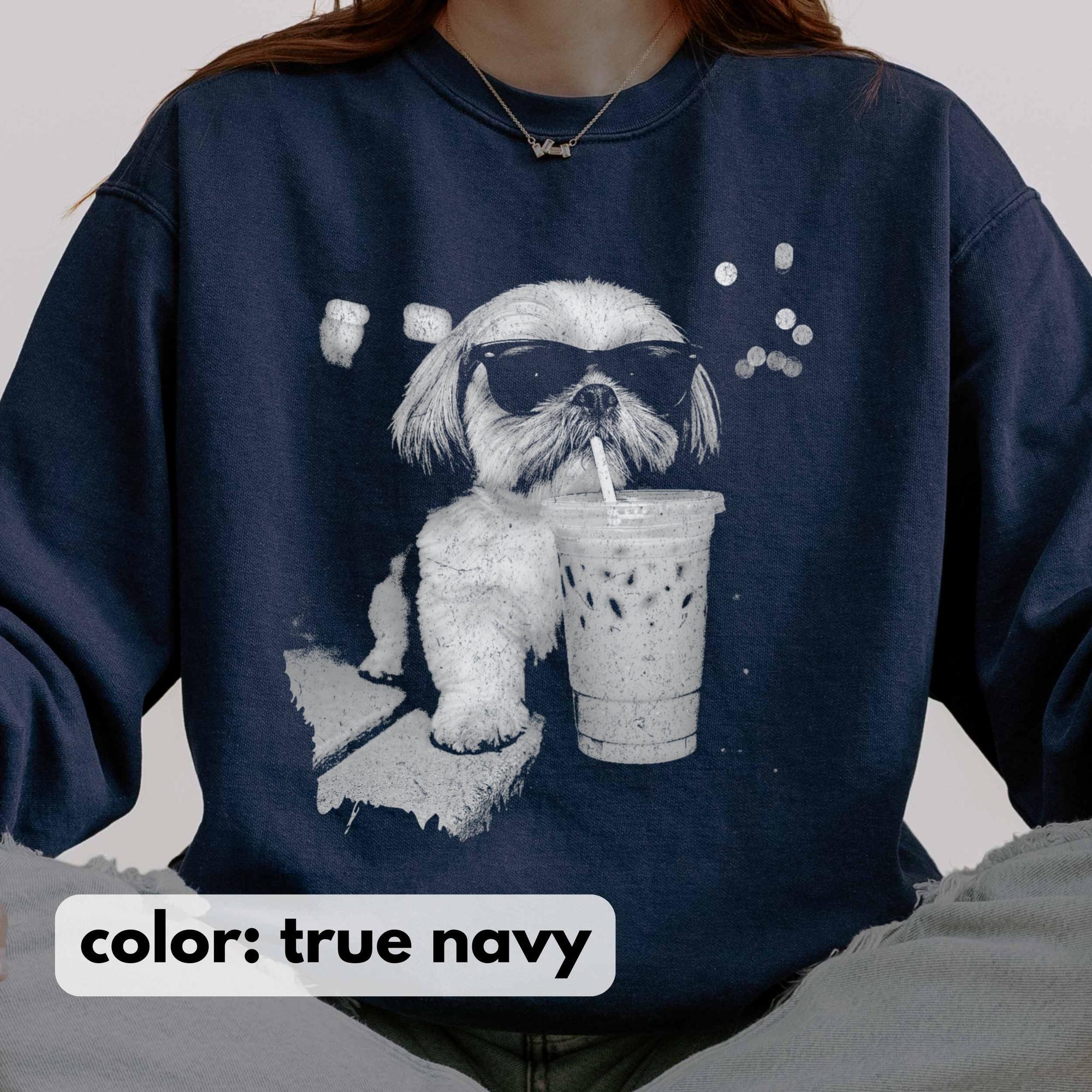 Funny Shih Tzu Iced Coffee T-Shirt – Vintage Dog Lover Gift Tee