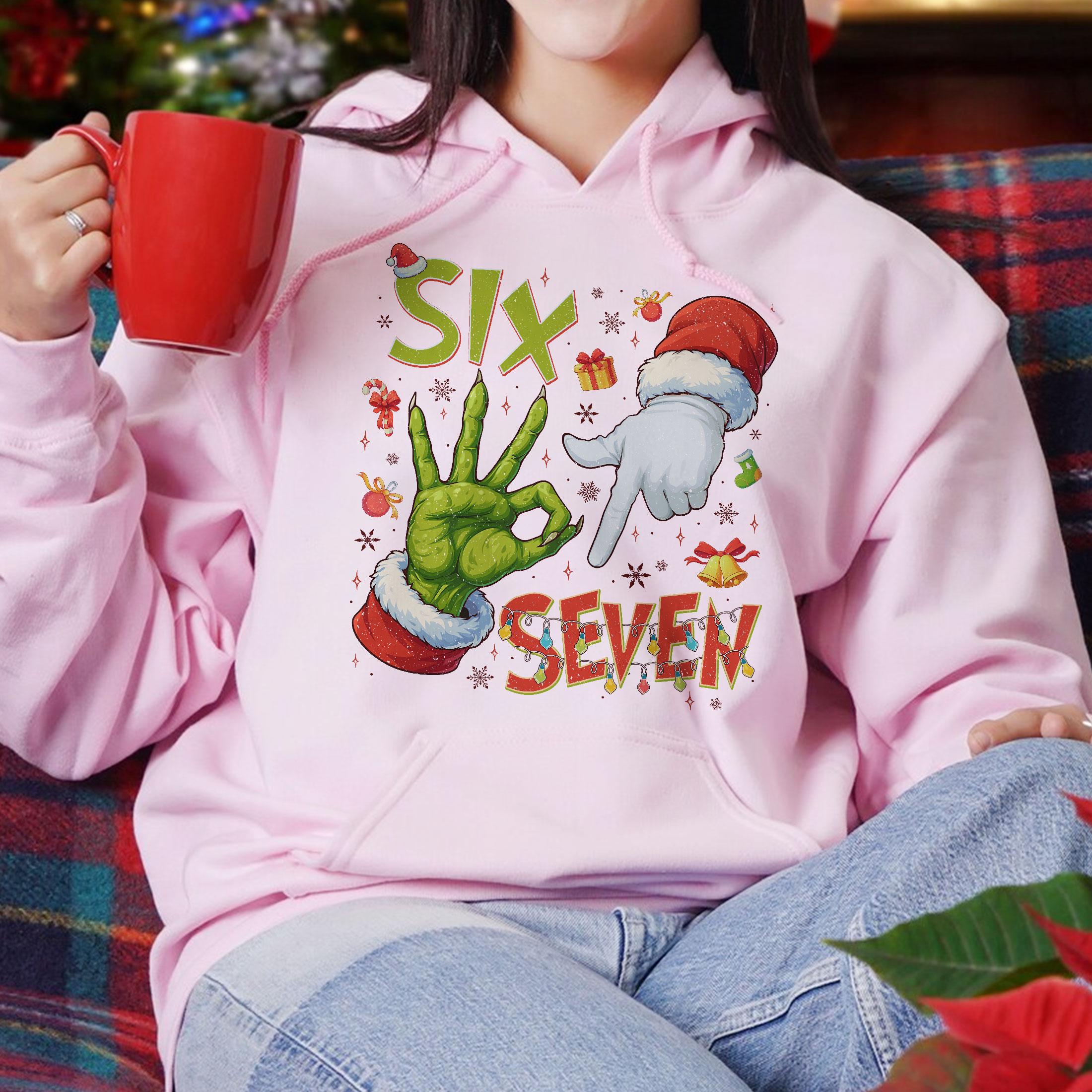 Six Seven Christmas Sweatshirt – Funny 6 7 Meme Holiday Sweater, Viral Joke Gift