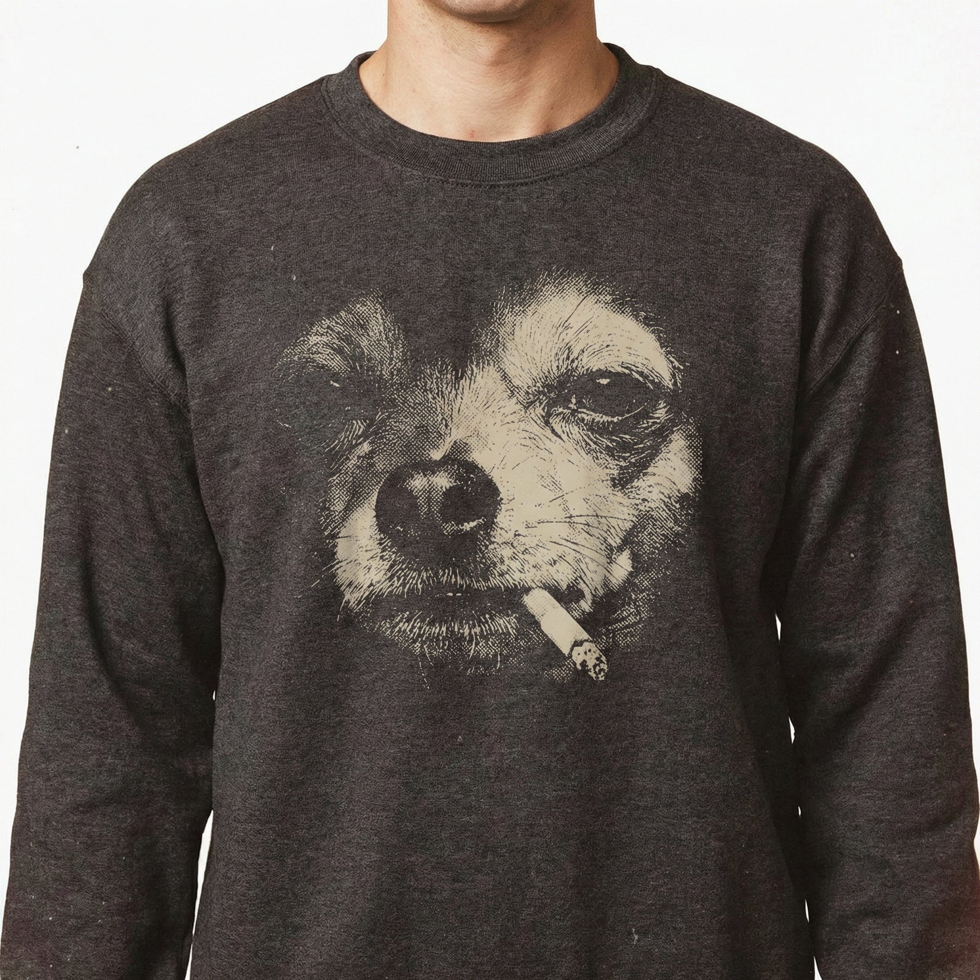 Funny Smoking Chihuahua Graphic T-Shirt – Retro Meme Dog Unisex Tee