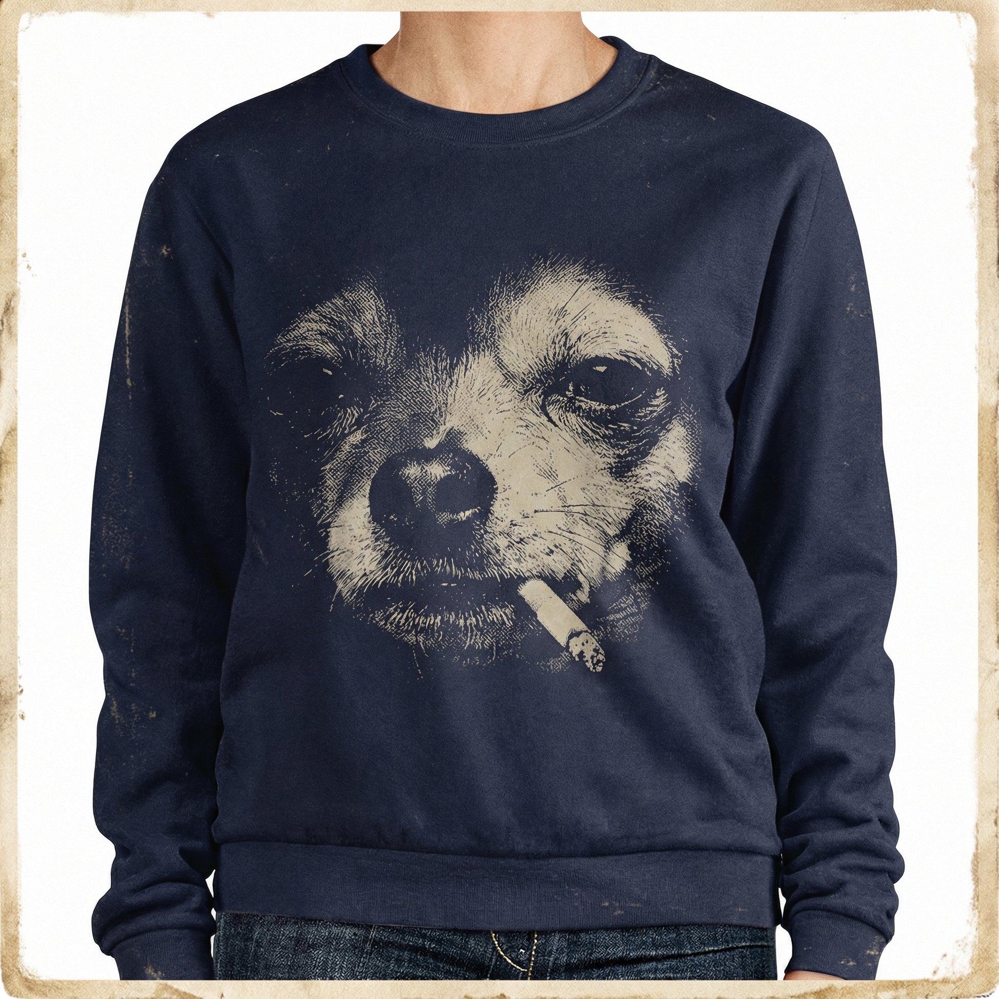 Funny Smoking Chihuahua Graphic T-Shirt – Retro Meme Dog Unisex Tee