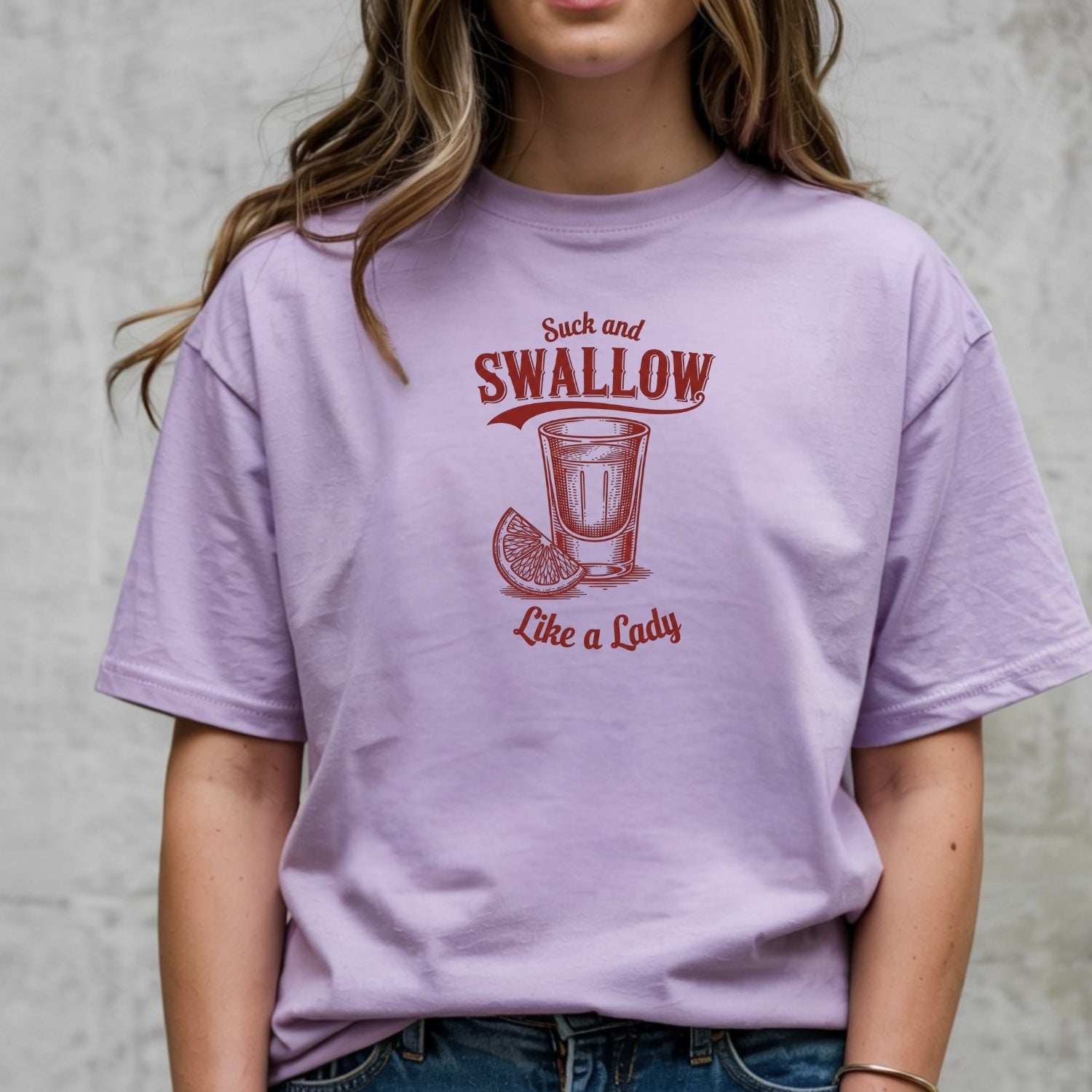 Funny Swallow Like a Lady Adult Humor T-Shirt – Cheeky Sarcasm Unisex Graphic Tee