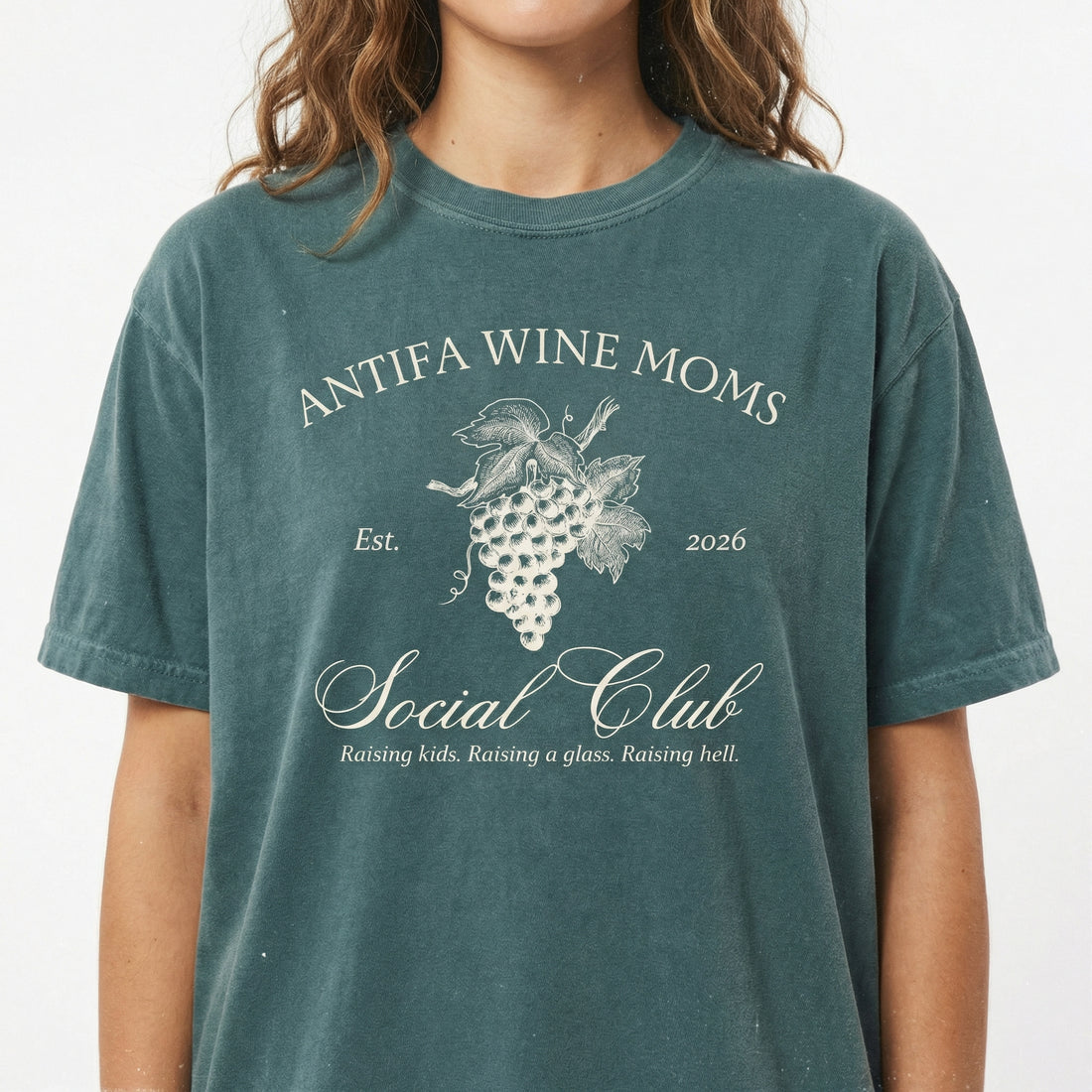 Funny Wine Mom Parody Graphic T-Shirt – Organized Moms Humor Tee