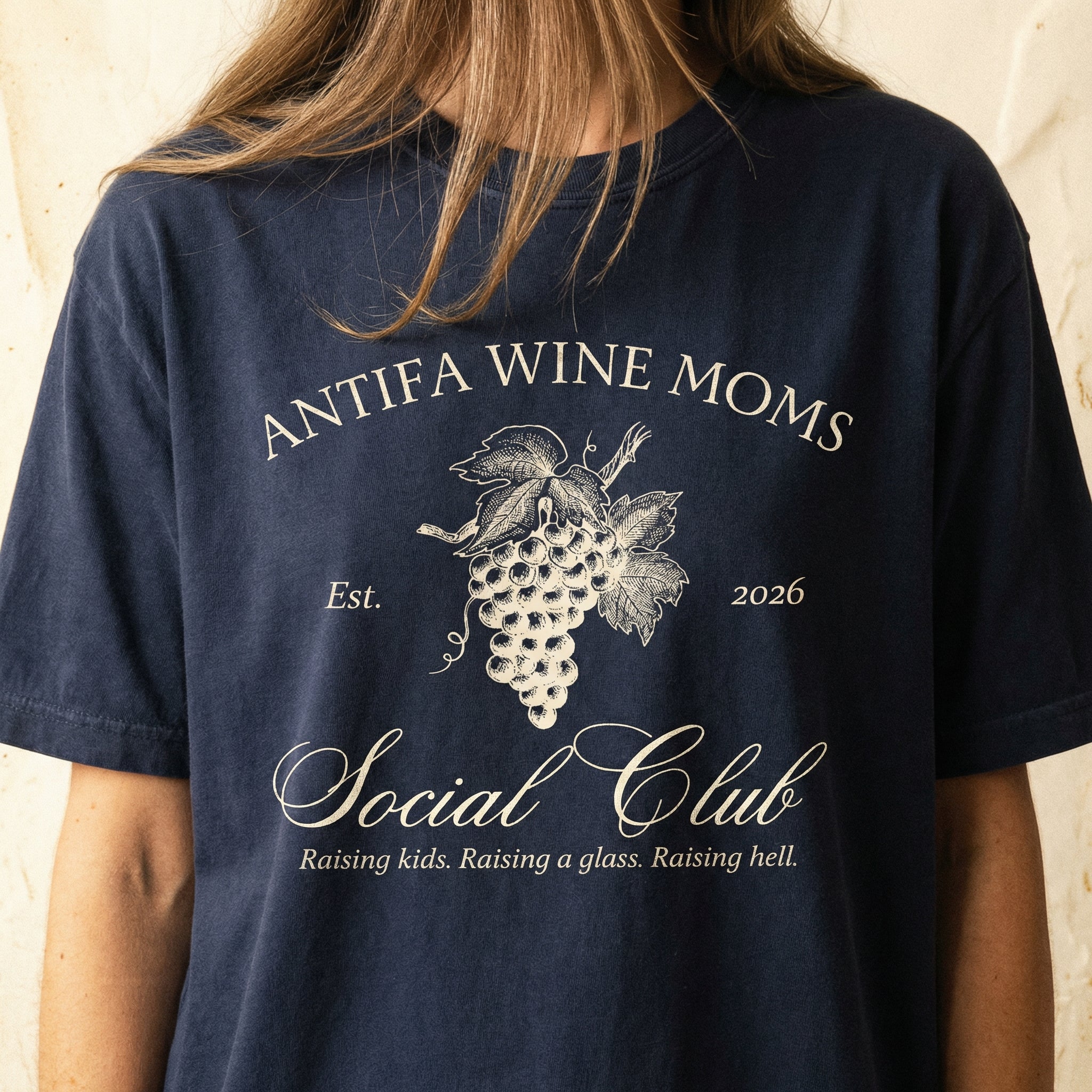 Funny Wine Mom Parody Graphic T-Shirt – Organized Moms Humor Tee