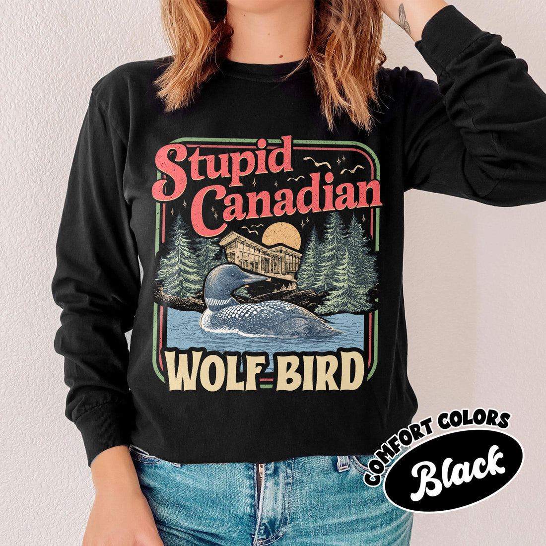 Funny Wolf Bird Graphic T-Shirt – Hockey Rivalry Inspired Animal Tee