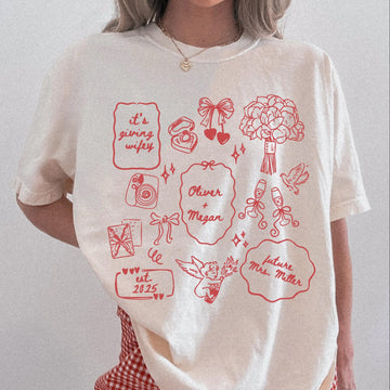 Future Mrs Graphic T-Shirt - Custom Personalized Engagement Bride Tee