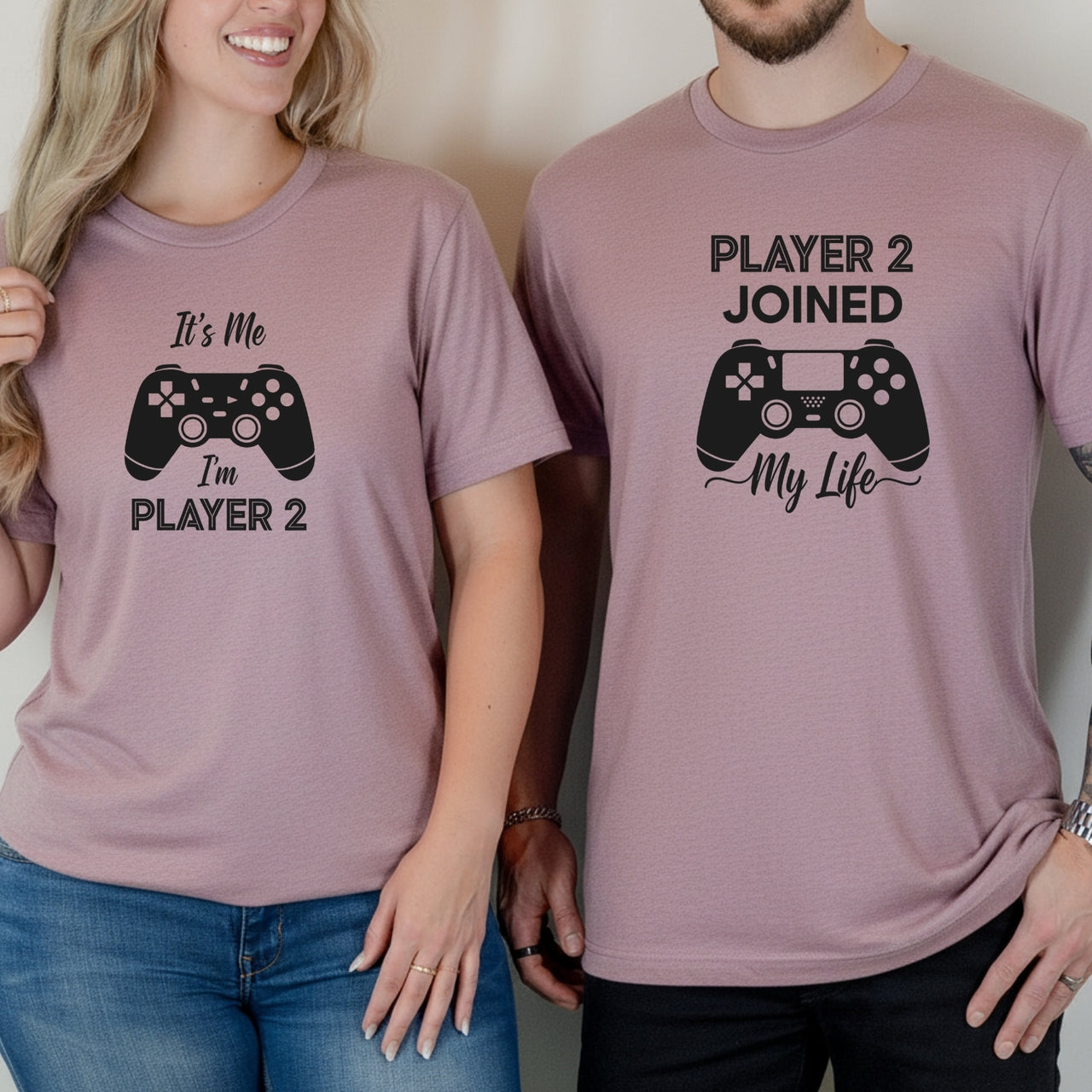 Gamer Player 2 Joined My Life It's Me Player 2 Matching T-Shirts For Couples