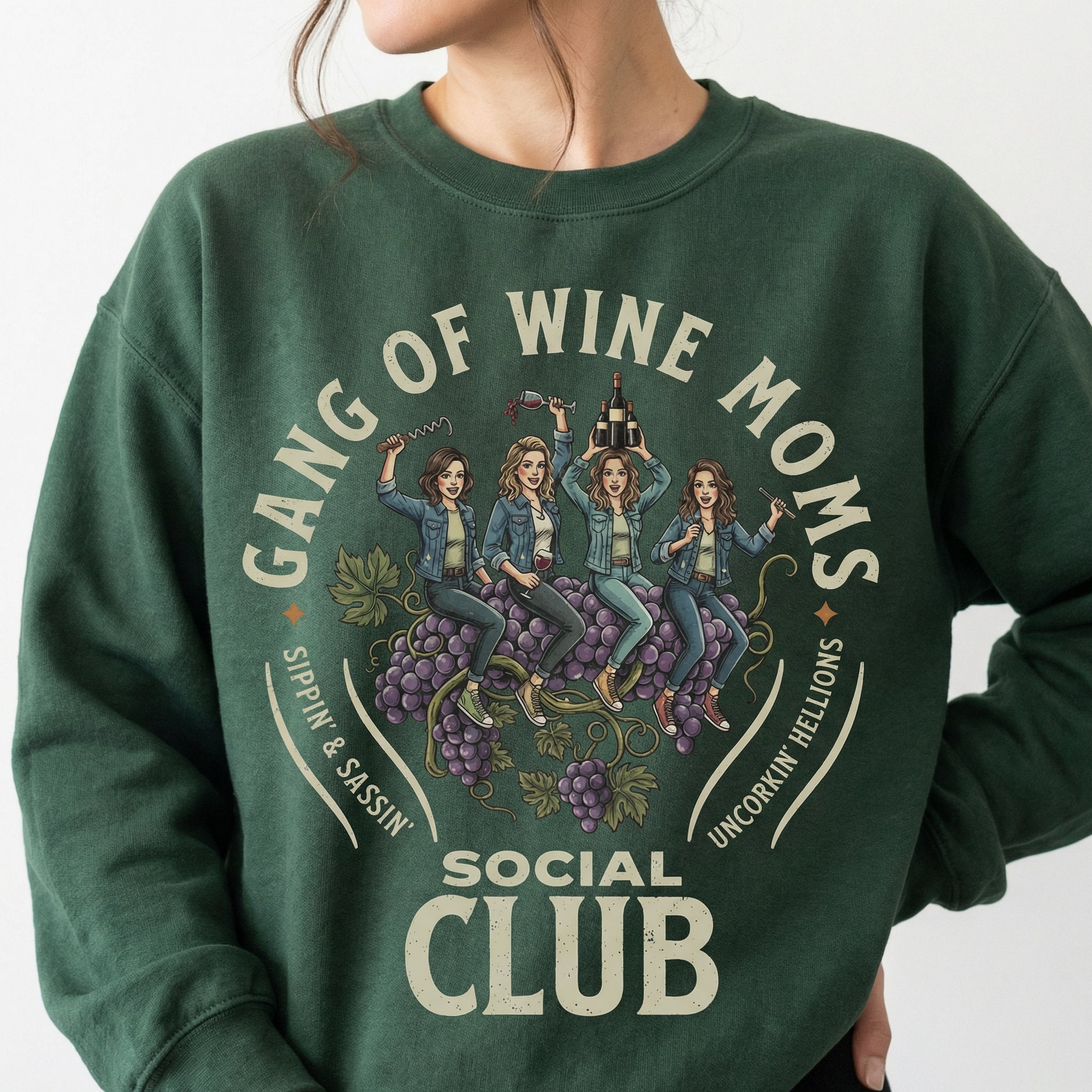Gang of Wine Moms Social Club T-Shirt – Funny Wine Mom Graphic Tee