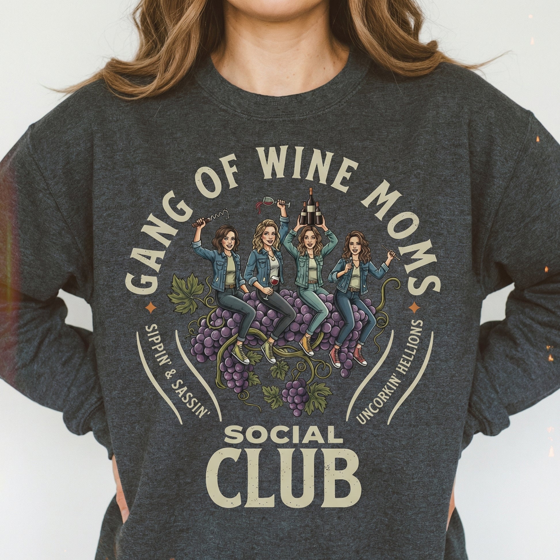 Gang of Wine Moms Social Club T-Shirt – Funny Wine Mom Graphic Tee