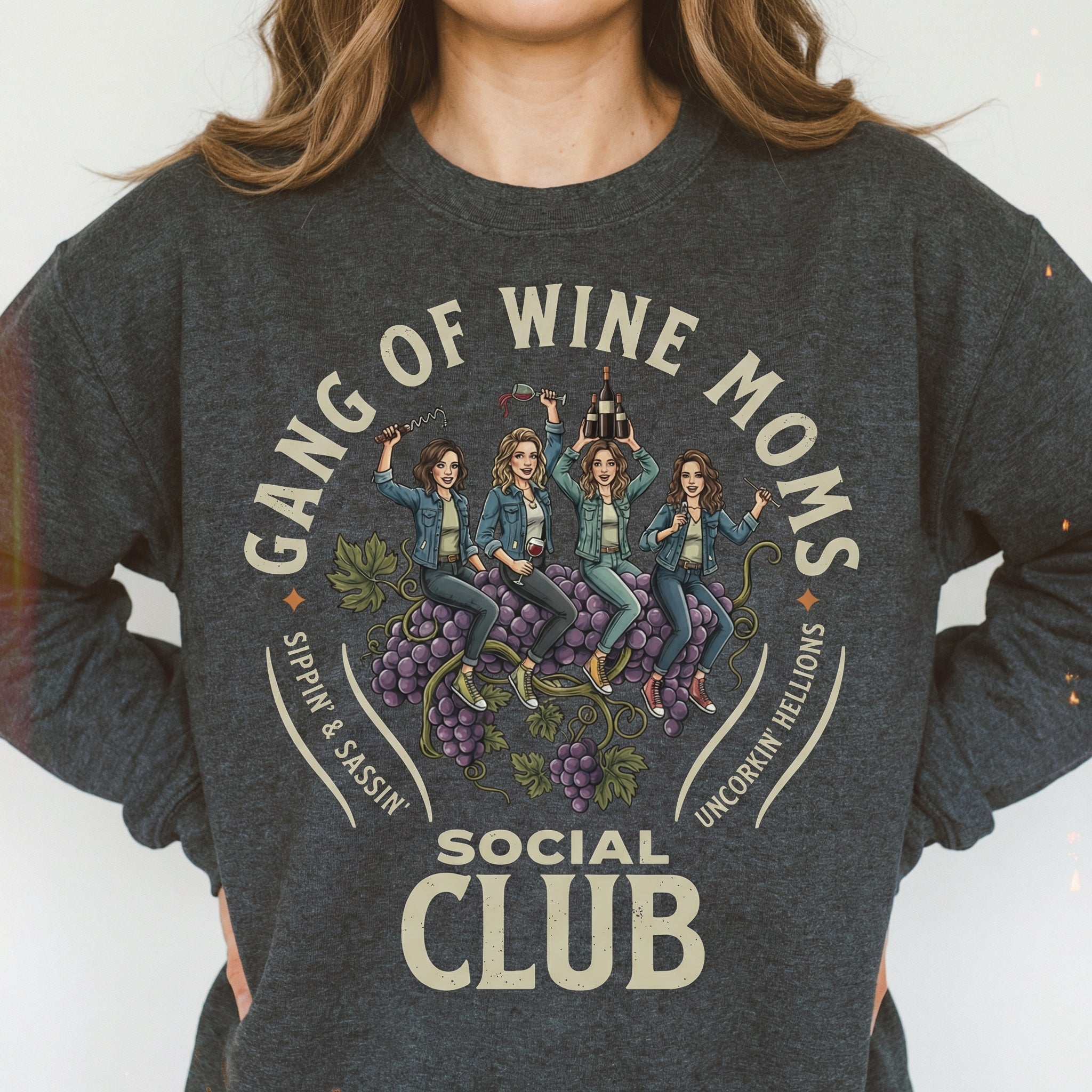 Gang of Wine Moms Social Club T-Shirt – Funny Wine Mom Graphic Tee