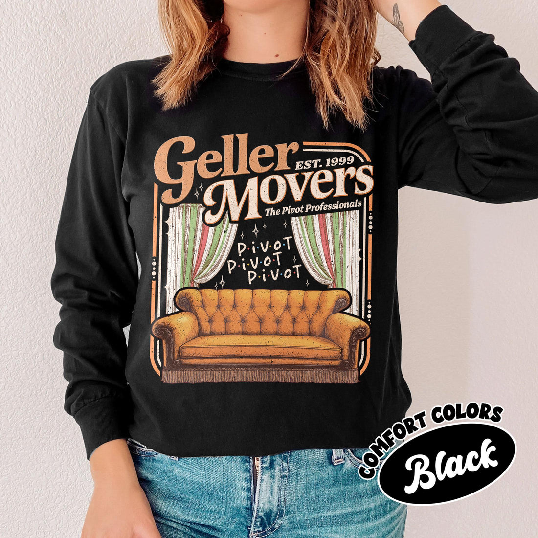 Geller Movers Inspired Shirt – Funny Pivot Scene T-Shirt, 90s TV Show Parody Tee