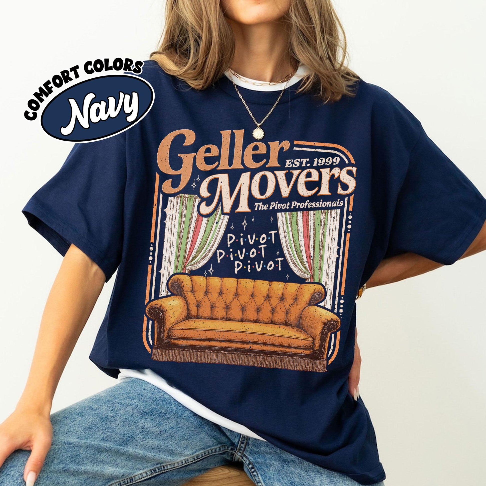 Geller Movers Inspired Shirt – Funny Pivot Scene T-Shirt, 90s TV Show Parody Tee