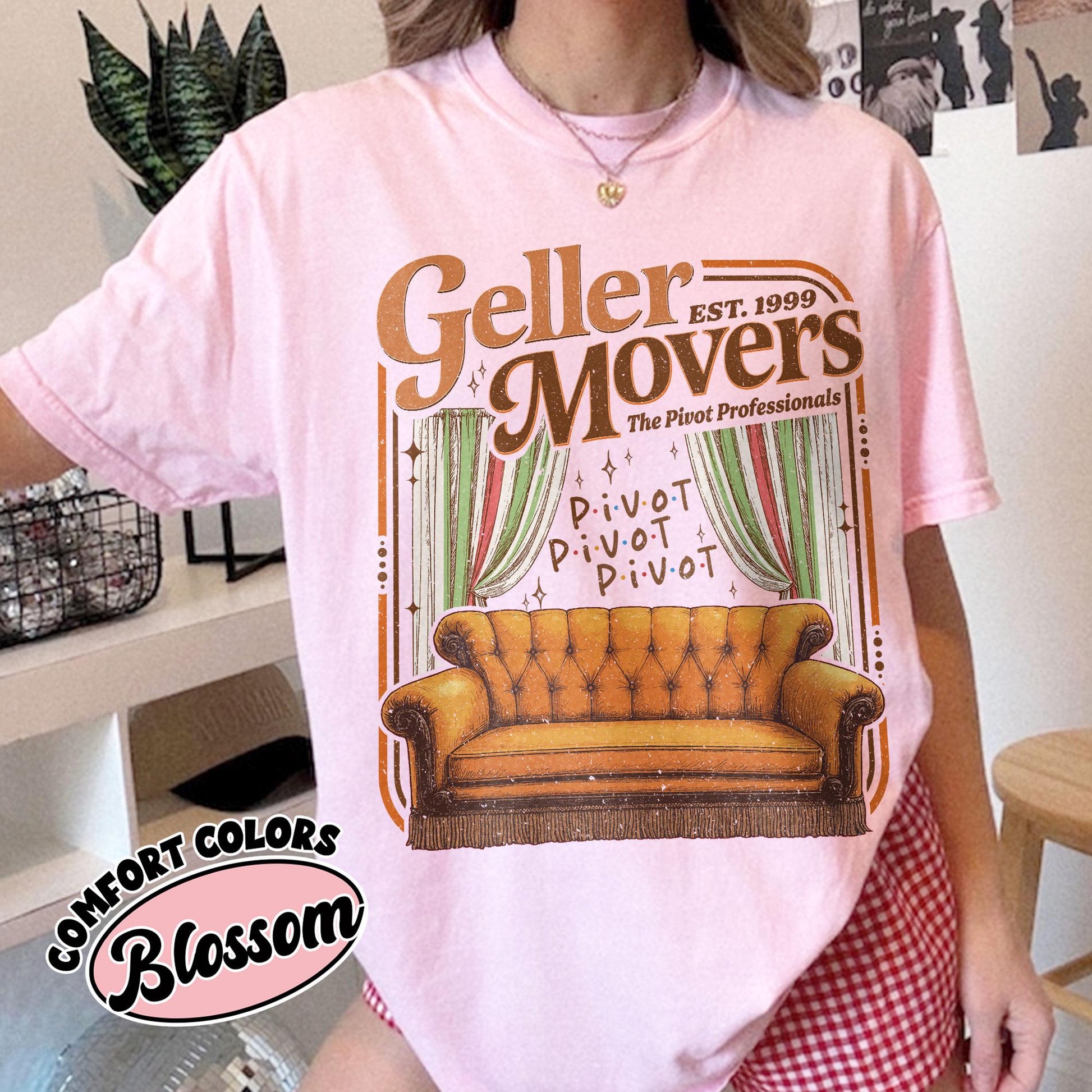 Geller Movers Inspired Shirt – Funny Pivot Scene T-Shirt, 90s TV Show Parody Tee