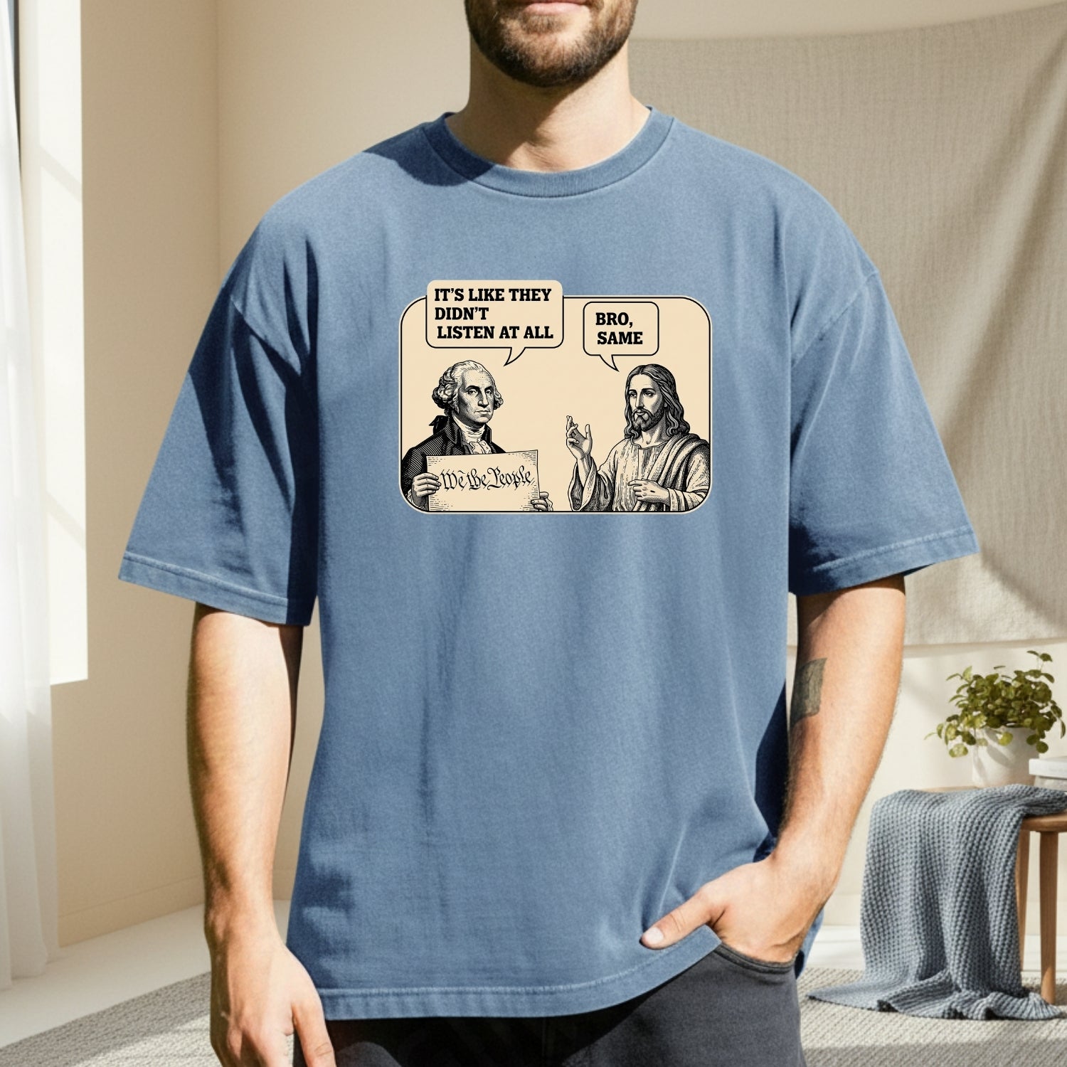 George and Jesus T-Shirt – Vintage Style Unisex Graphic Tee