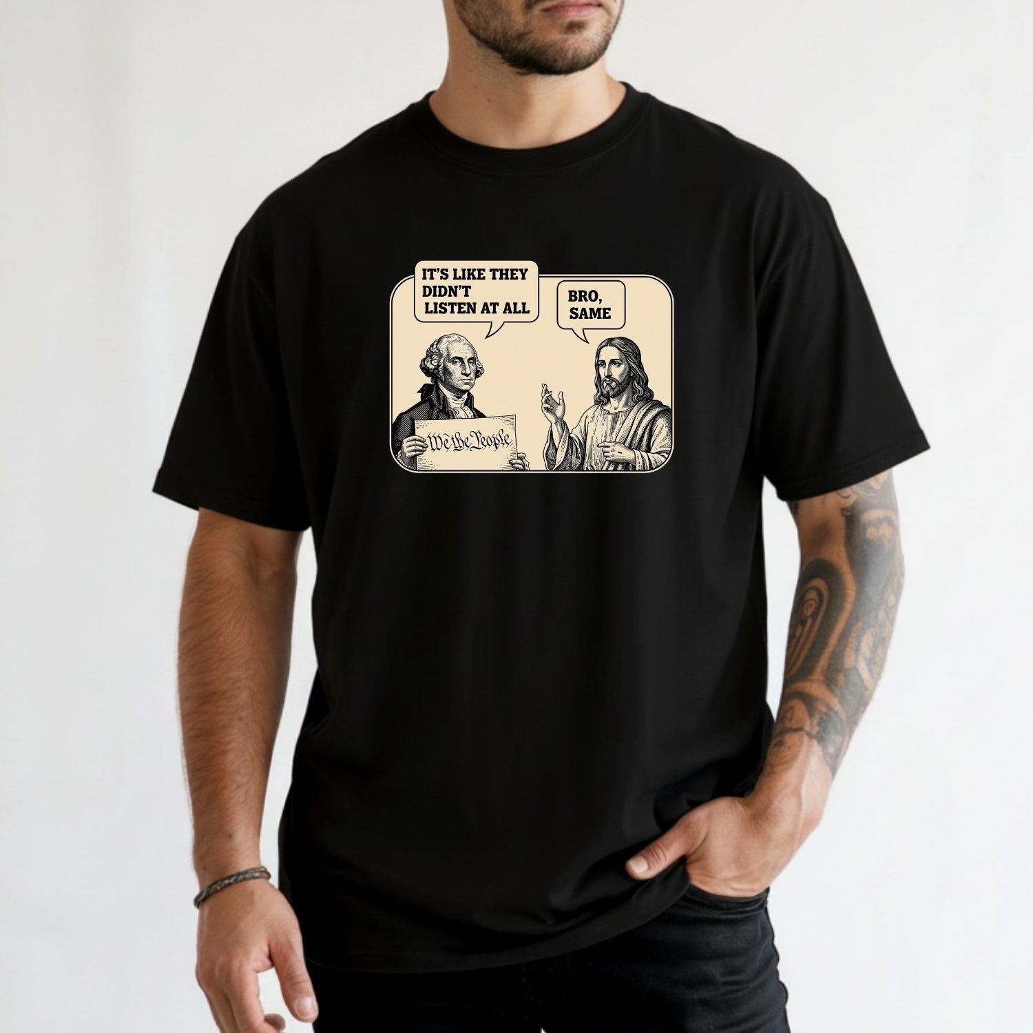 George and Jesus T-Shirt – Vintage Style Unisex Graphic Tee