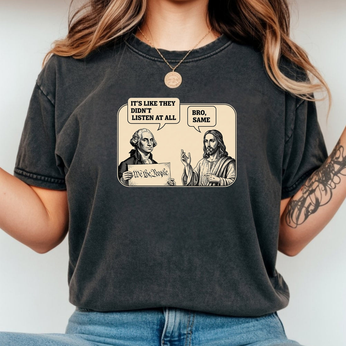 George and Jesus T-Shirt – Vintage Style Unisex Graphic Tee