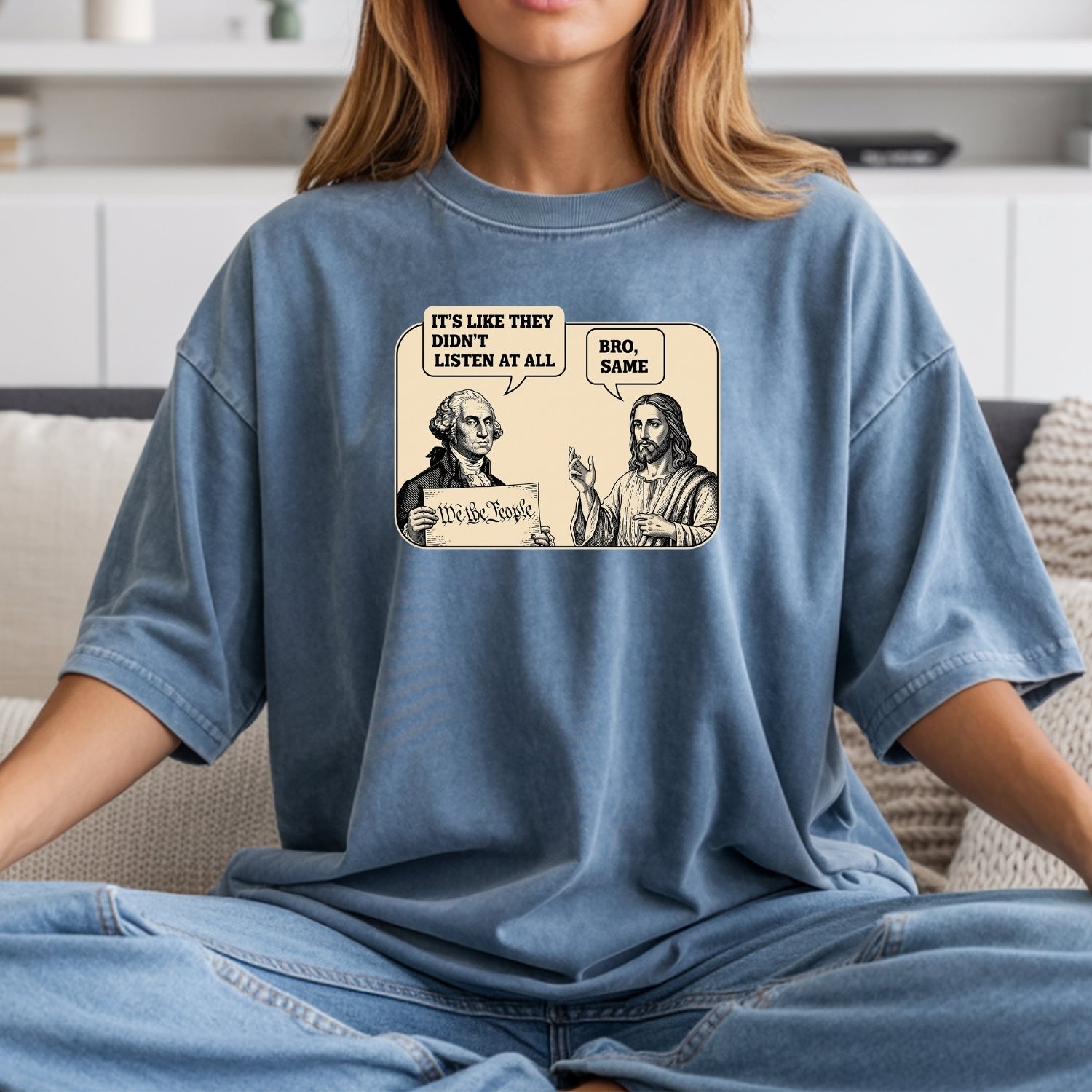 George and Jesus T-Shirt – Vintage Style Unisex Graphic Tee