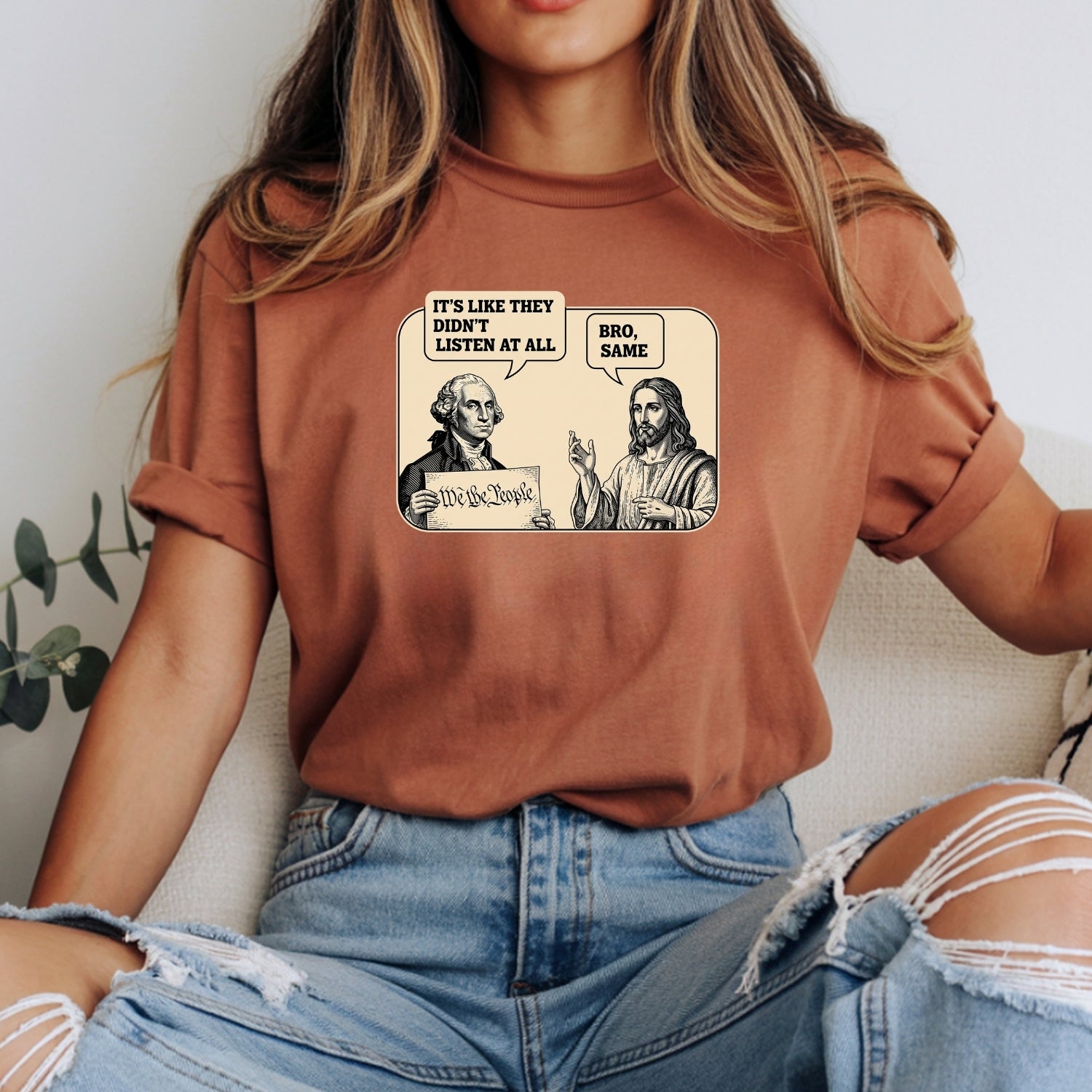 George and Jesus T-Shirt – Vintage Style Unisex Graphic Tee