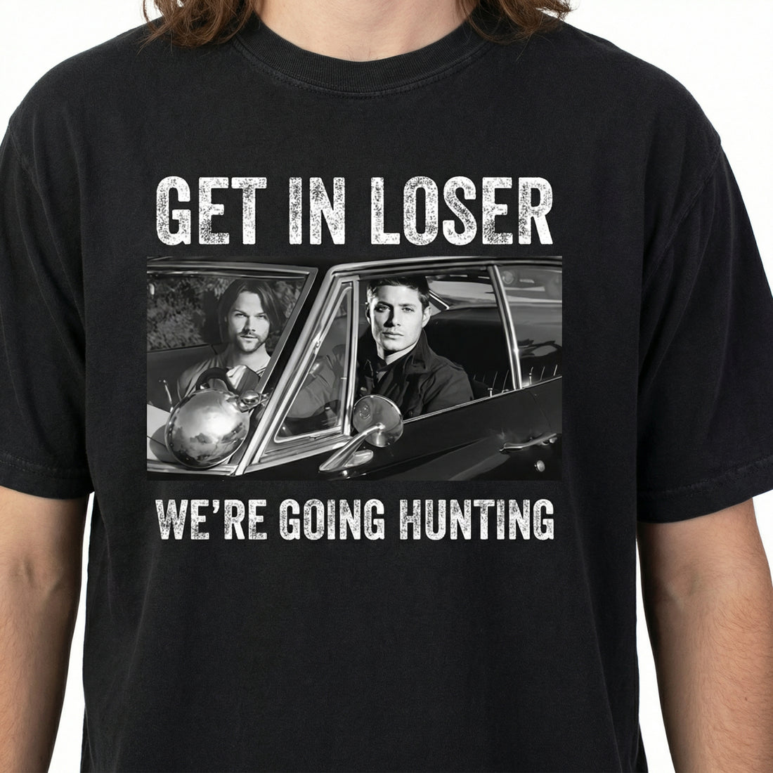 Get In Loser We’re Going Hunting Shirt – Vintage Winchester Monster Hunter Graphic Tee