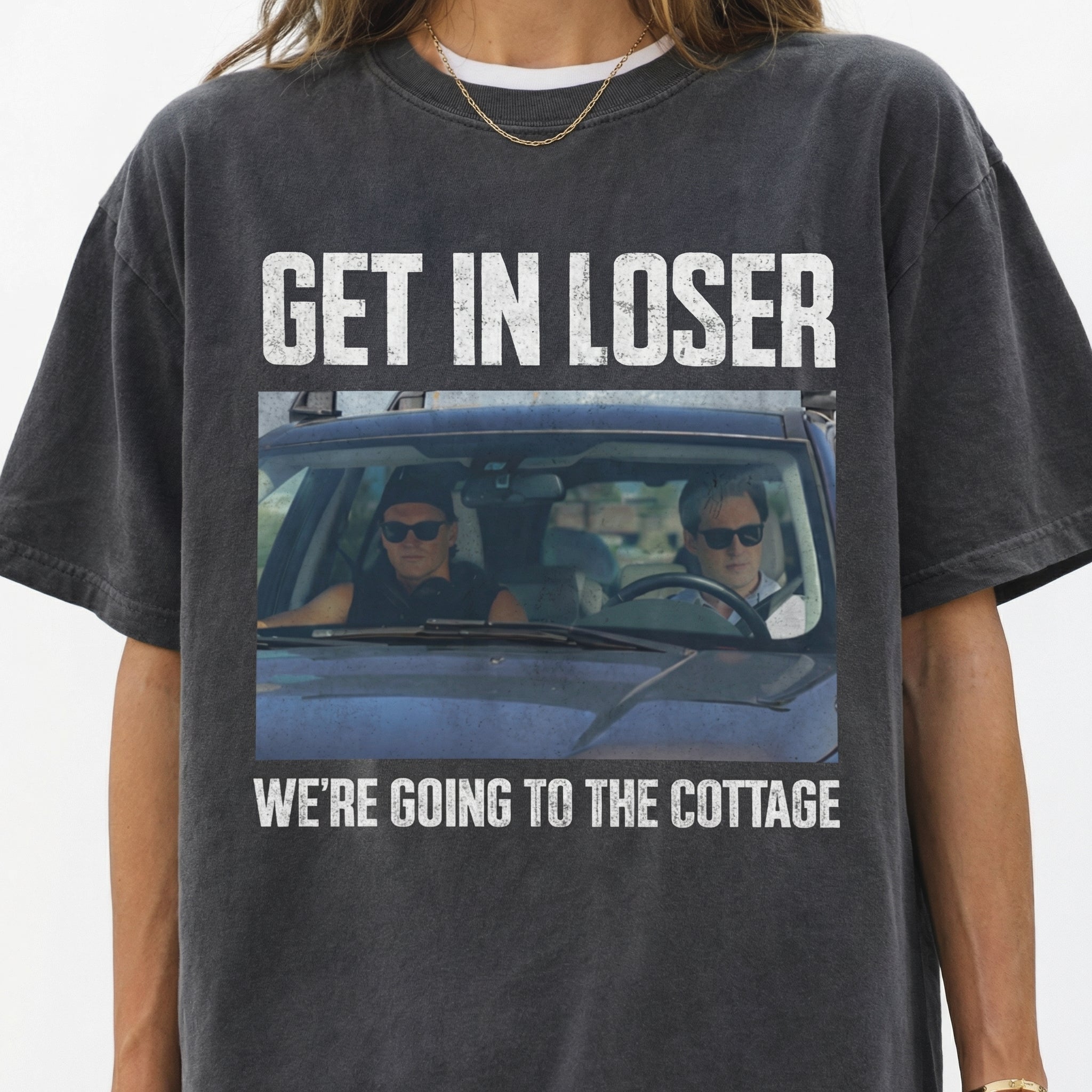 Get In Loser We’re Going To The Cottage Graphic T-Shirt - Funny Heated Rivalry Inspired Tee