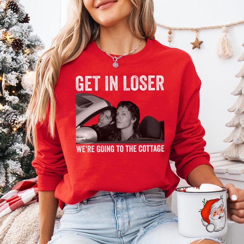 Heated Rivalry Inspired Hockey T-Shirt – Get In Loser We’re Going to the Cottage Unisex Graphic Tee