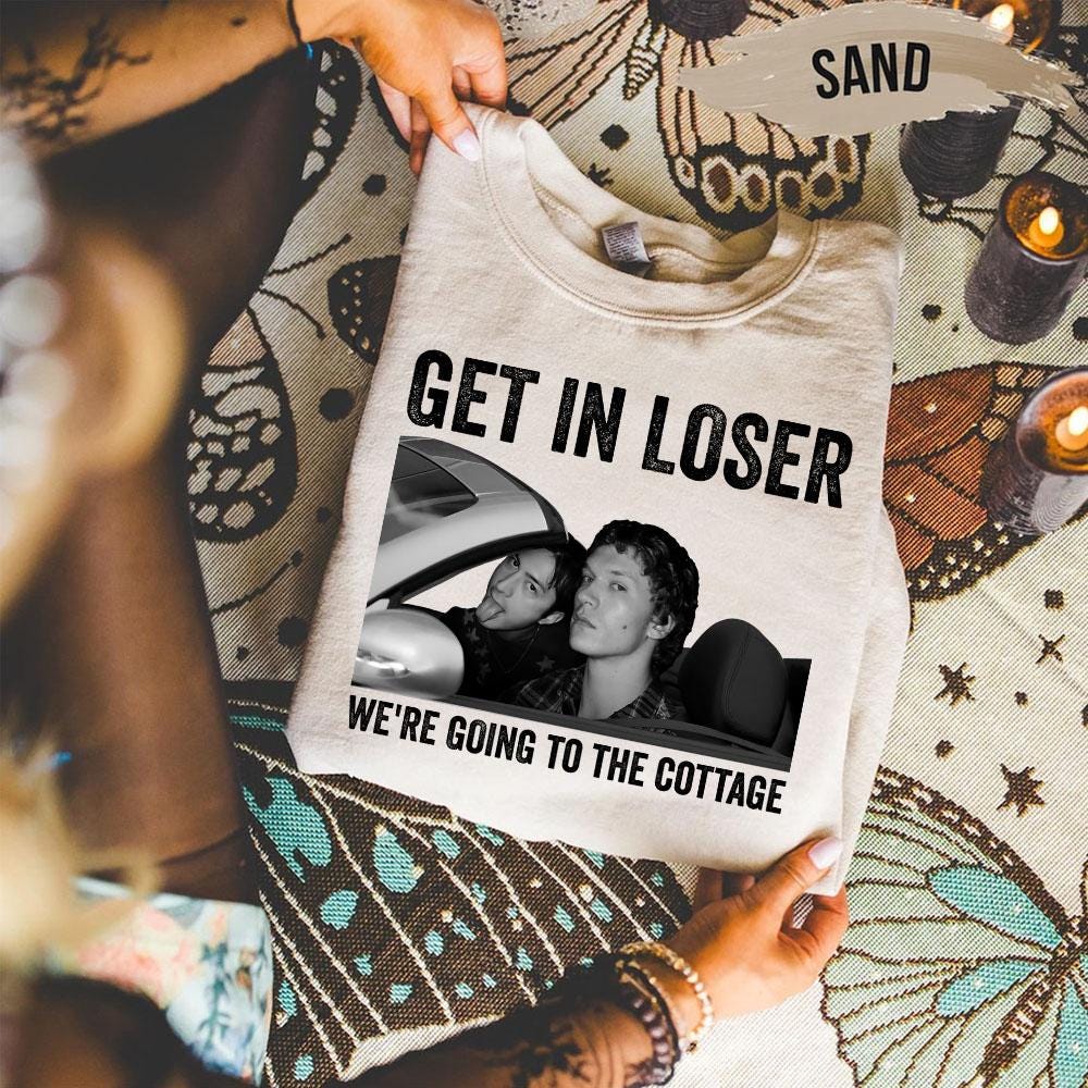Heated Rivalry Inspired Hockey T-Shirt – Get In Loser We’re Going to the Cottage Unisex Graphic Tee