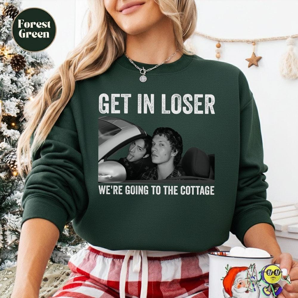 Heated Rivalry Inspired Hockey T-Shirt – Get In Loser We’re Going to the Cottage Unisex Graphic Tee