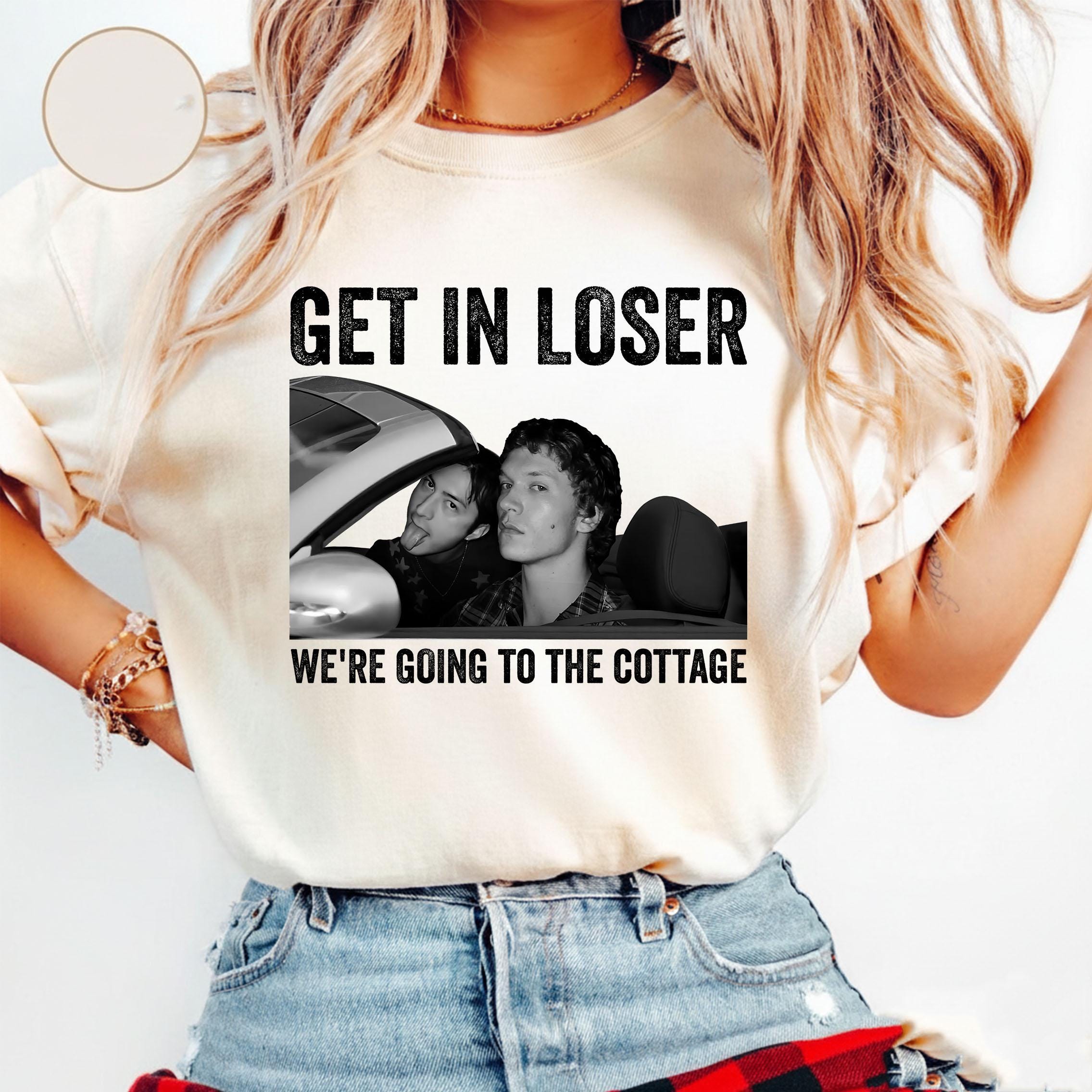 Heated Rivalry Inspired Hockey T-Shirt – Get In Loser We’re Going to the Cottage Unisex Graphic Tee