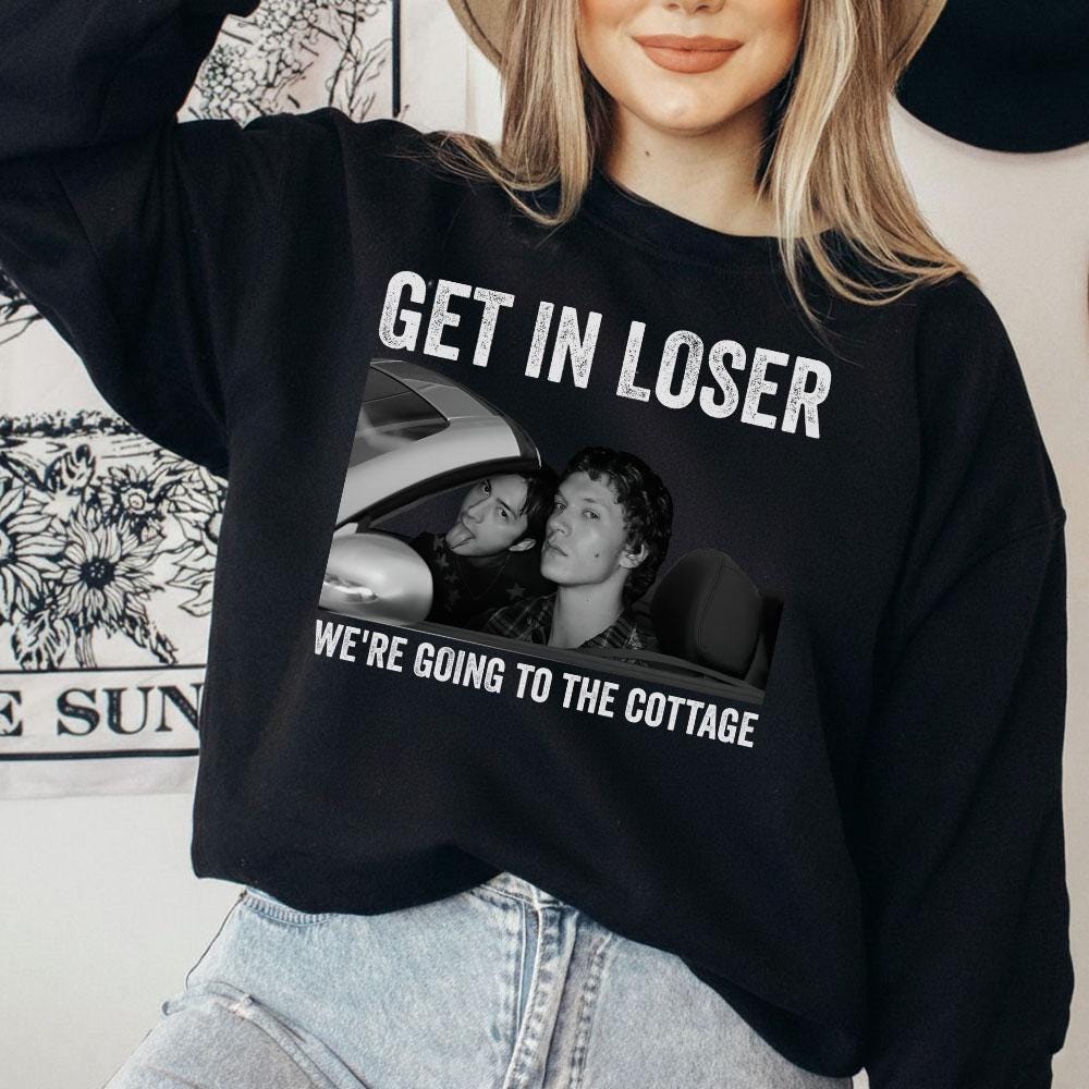 Heated Rivalry Inspired Hockey T-Shirt – Get In Loser We’re Going to the Cottage Unisex Graphic Tee