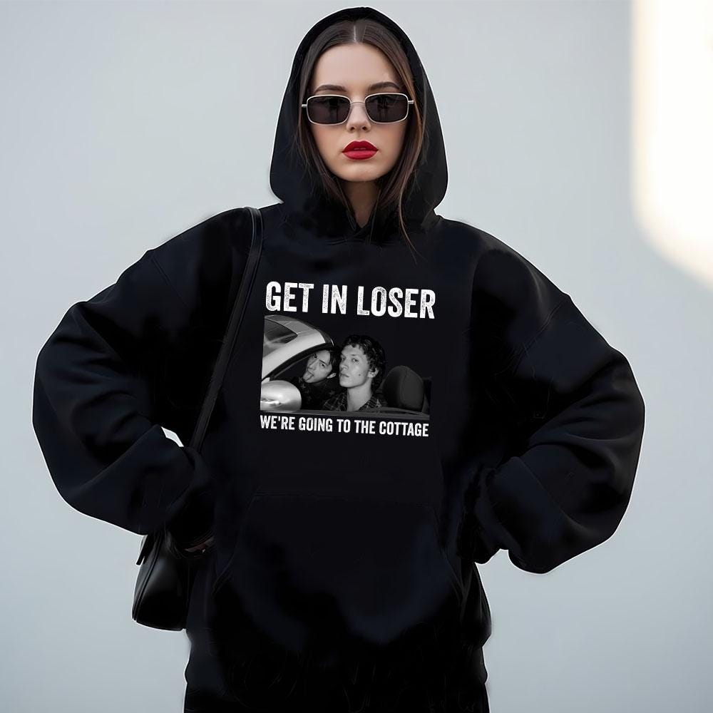 Heated Rivalry Inspired Hockey T-Shirt – Get In Loser We’re Going to the Cottage Unisex Graphic Tee