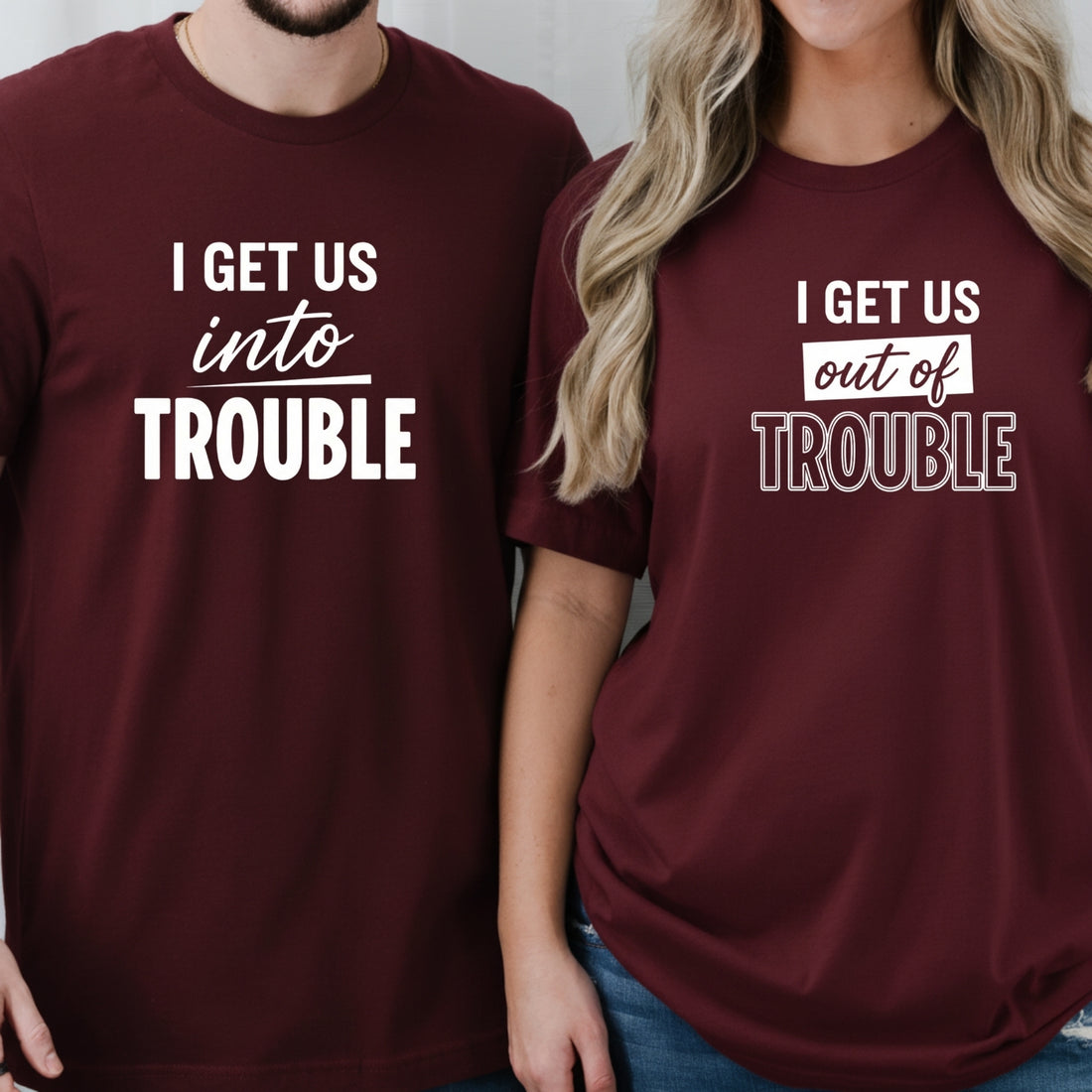 Get Into Trouble Duo Matching T-Shirts For Best Friends