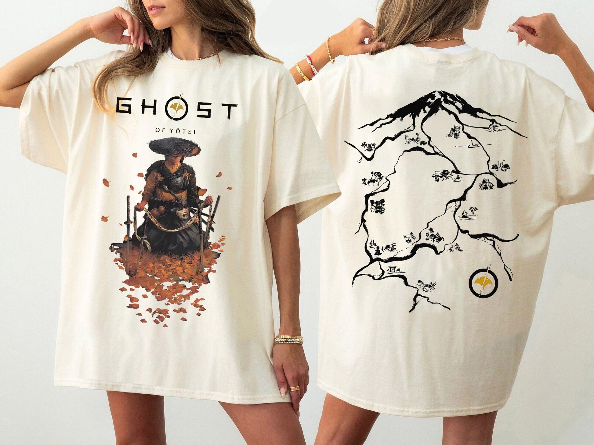 Ghost of Yotei Shirt – Anime Atsu Samurai Japan Two-Sided Graphic Tee