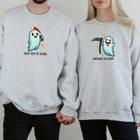 Ghost with Scythe & Ghost with Knife Matching Hoodies For Couples