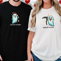 Ghost with Scythe & Ghost with Knife Matching T-Shirts For Couples