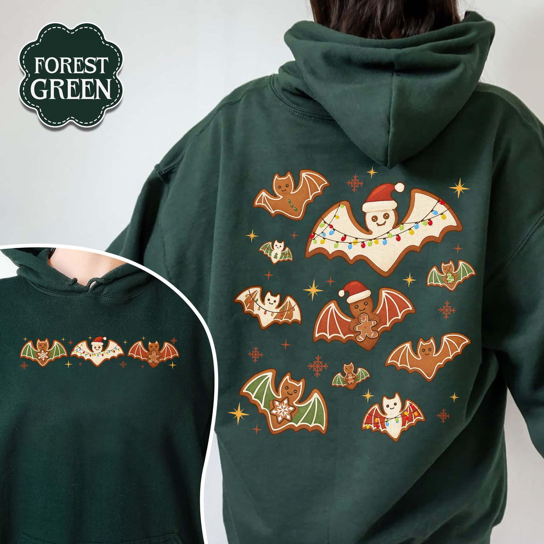 Gingerbread Bats Christmas Hoodie – Spooky Holiday Sweatshirt