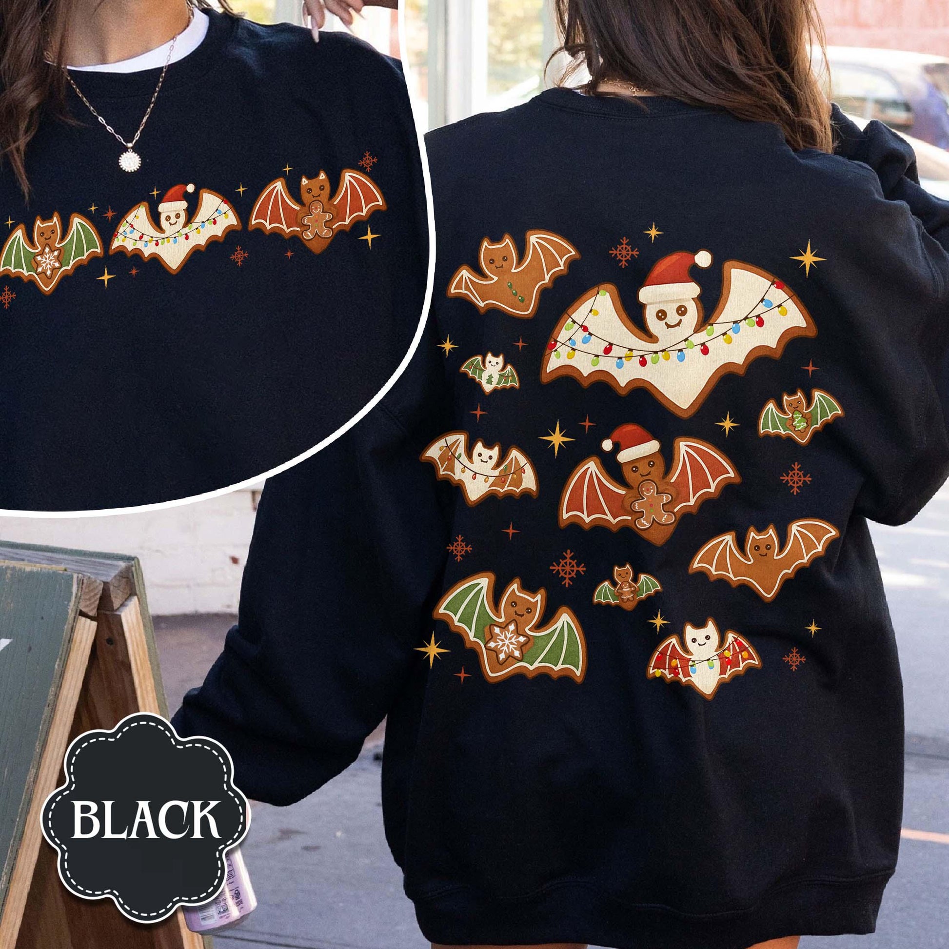 Gingerbread Bats Christmas Hoodie – Spooky Holiday Sweatshirt