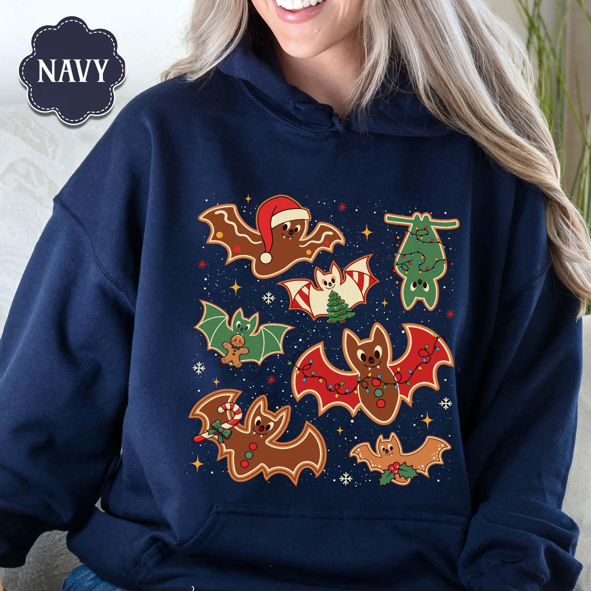 Gingerbread Bats Christmas Sweatshirt – Gothic Holiday Shirt