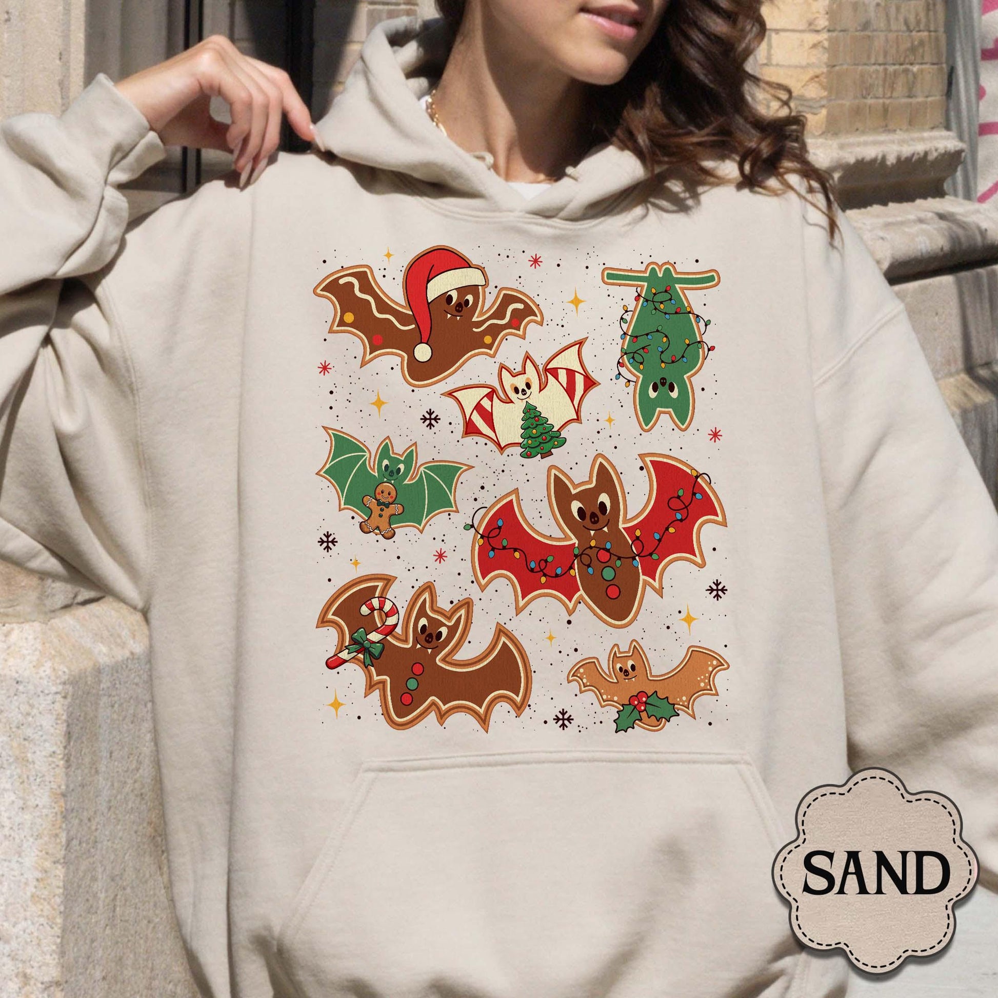 Gingerbread Bats Christmas Sweatshirt – Gothic Holiday Shirt