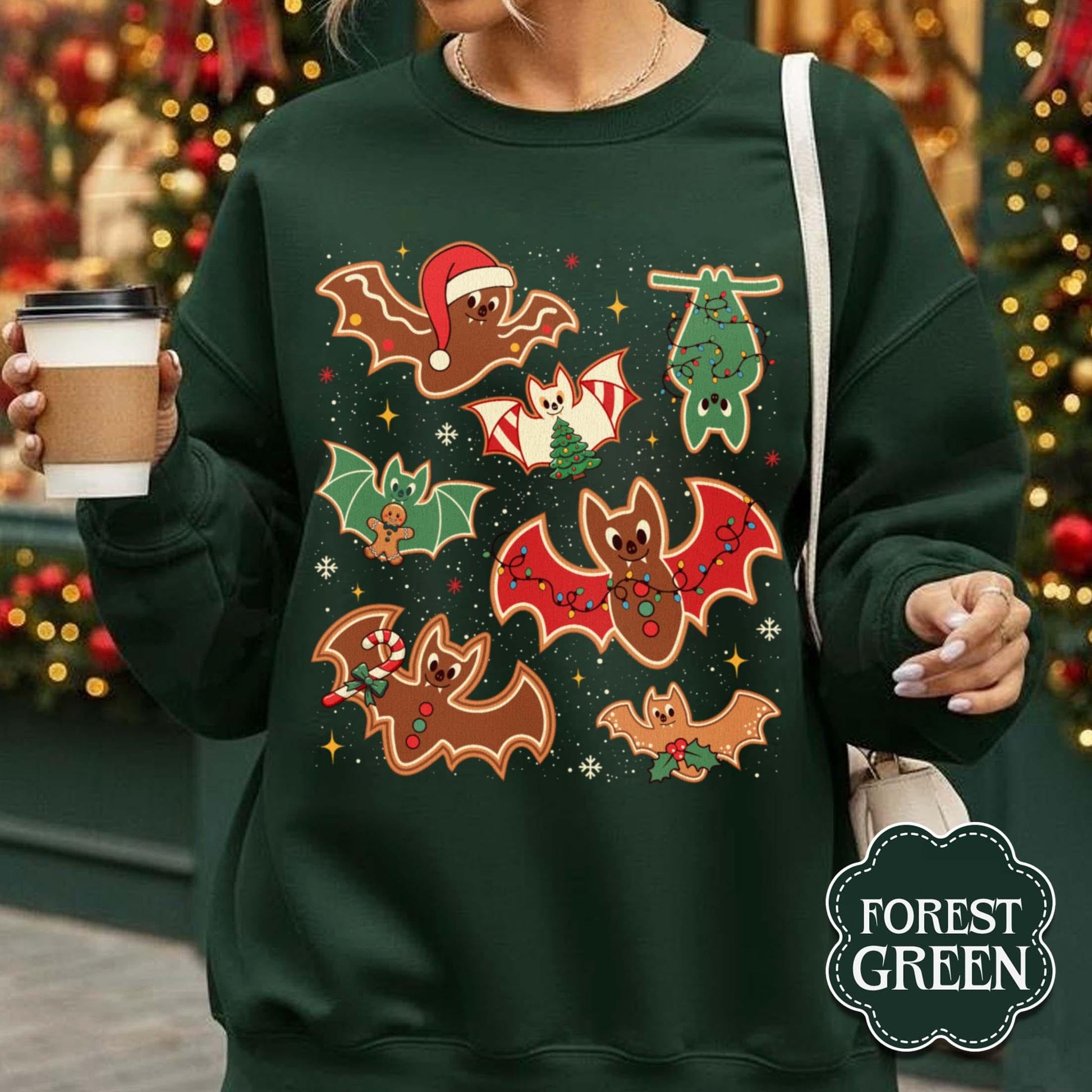 Gingerbread Bats Christmas Sweatshirt – Gothic Holiday Shirt
