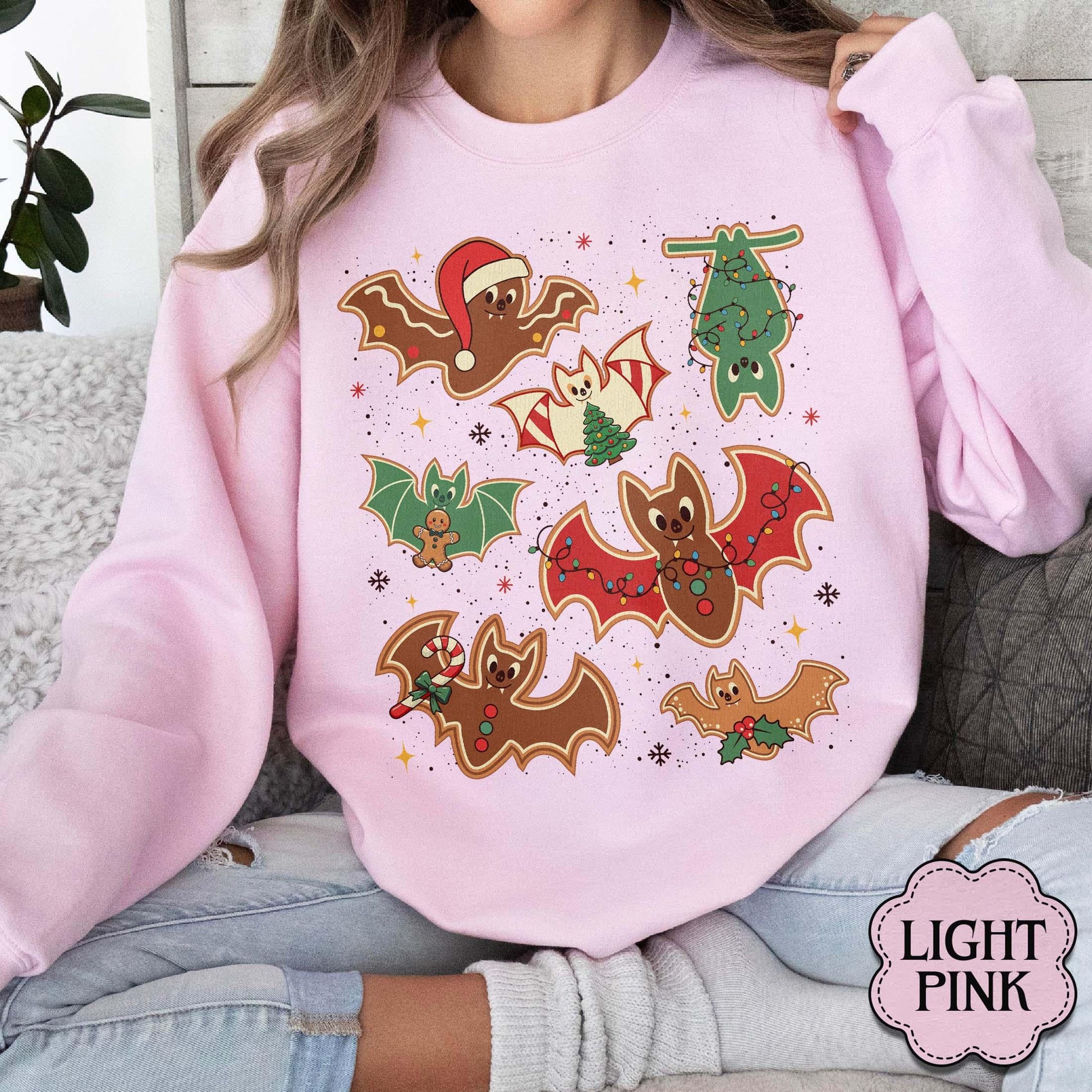 Gingerbread Bats Christmas Sweatshirt – Gothic Holiday Shirt