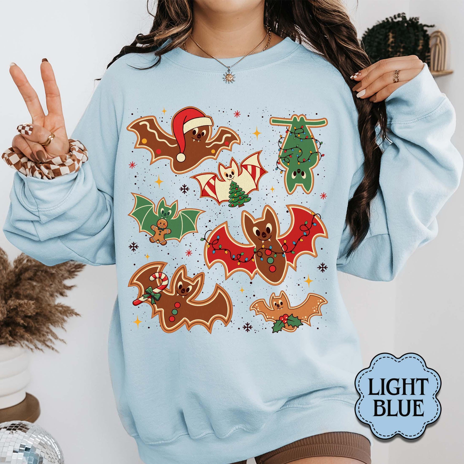 Gingerbread Bats Christmas Sweatshirt – Gothic Holiday Shirt